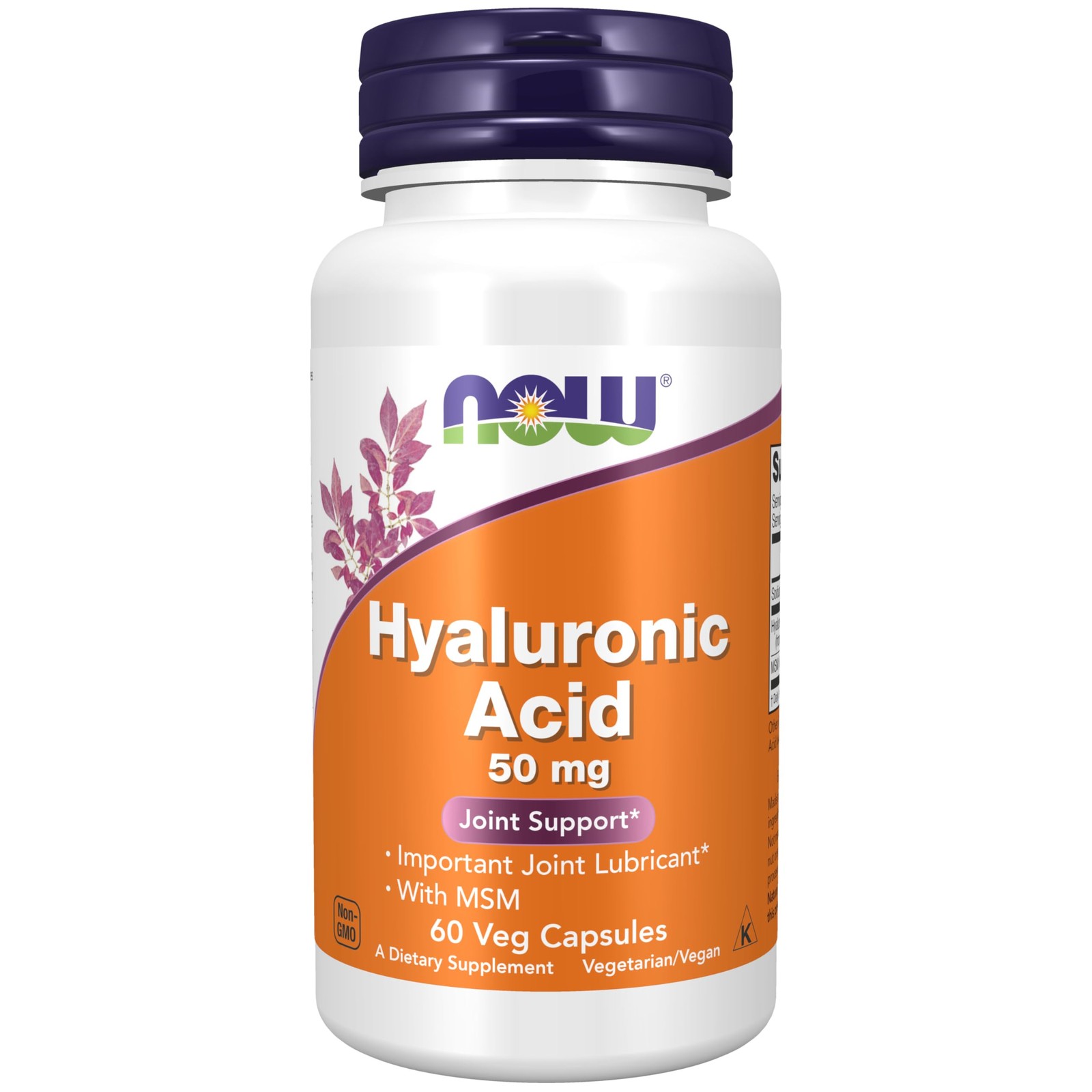 NOW Supplements, Hyaluronic Acid 50 mg with 60 Count (Pack of 1), Off White