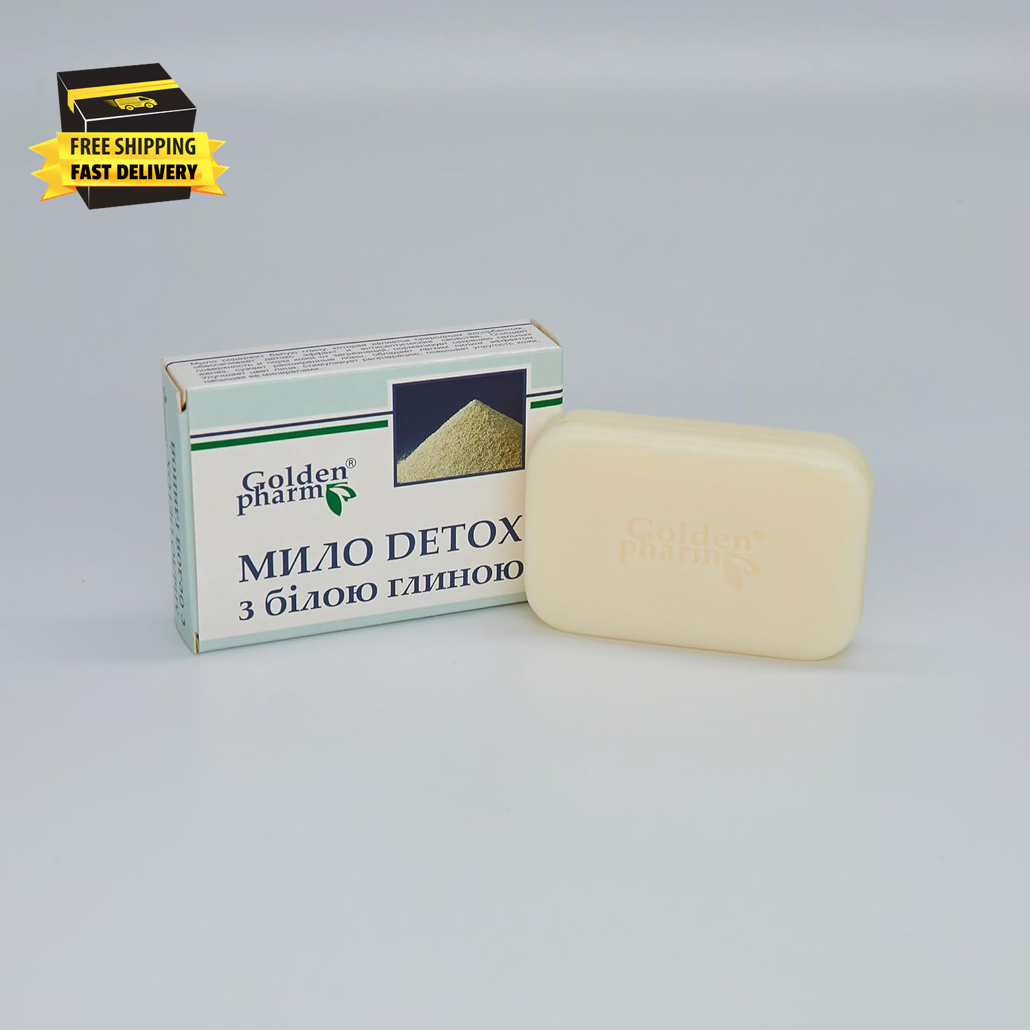 Detox White Clay Soap Bar for Face & Body – 70G (2.47Oz) – 100% Natural, Moistur