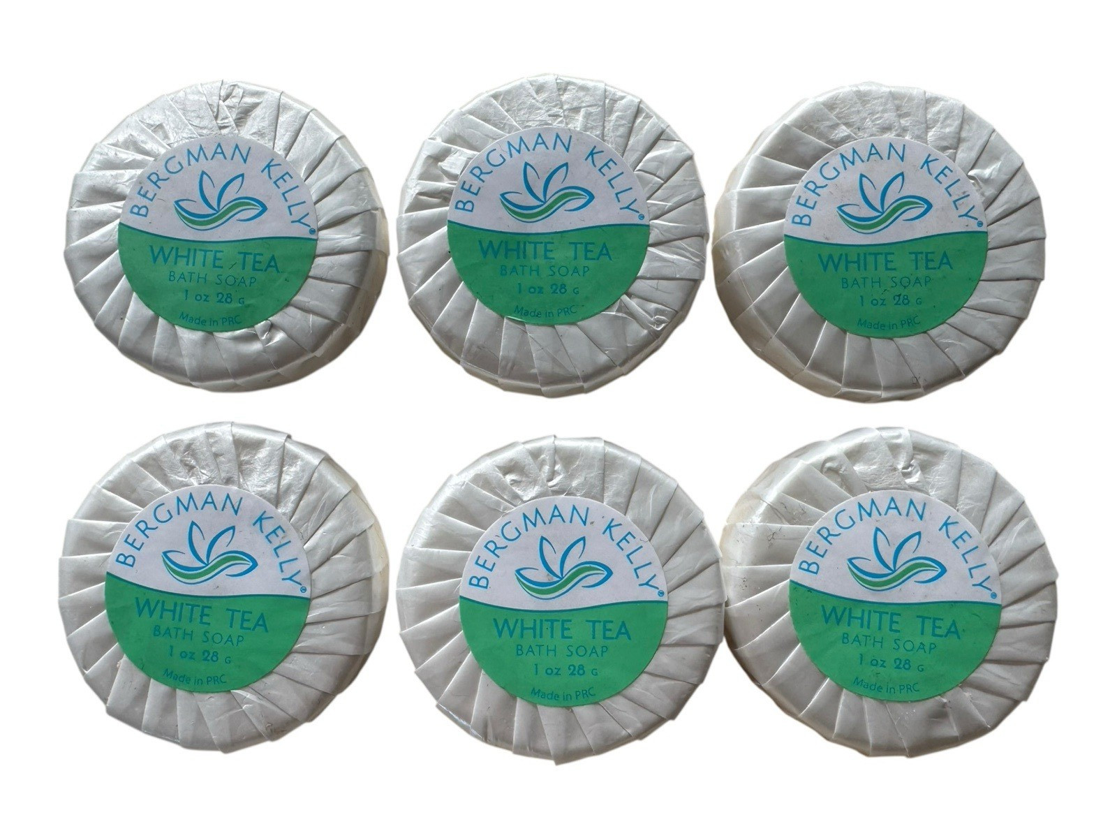 Lot of 6 Bergman Kelly White Tea Bath Soap – 6 x 1 oz