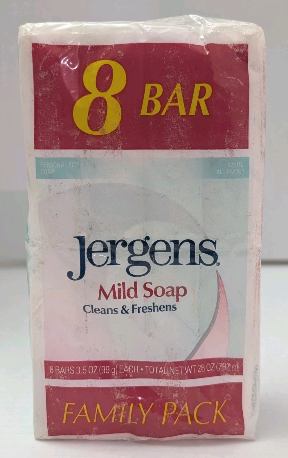 Jergens Vintage Mild Bar Soap 8 Bar Family Pack Cleans & Freshens NEW