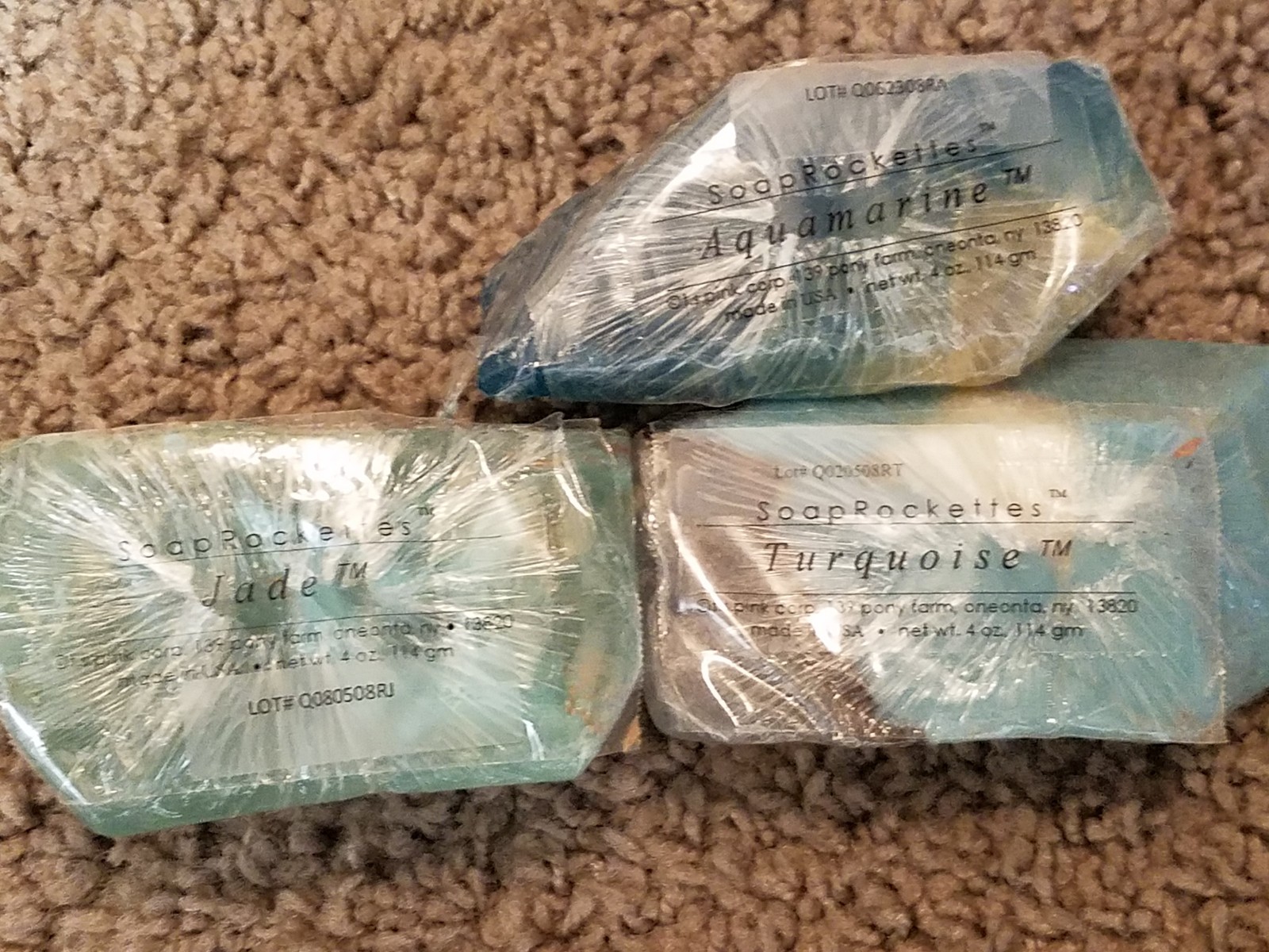 Soap Rockettes, 3 Decorative Soap, Aquamarine, Turquoise, Jade