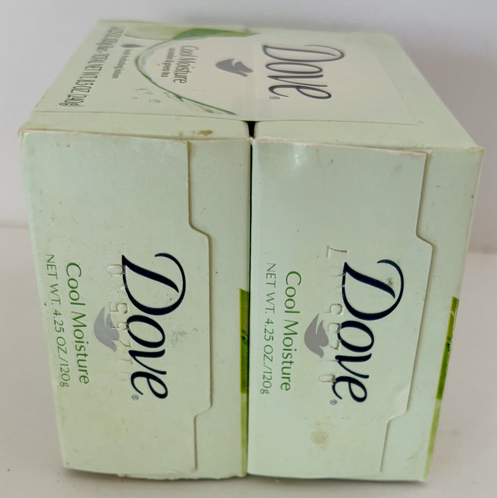 Dove Cool Moisture Skin Care Vintage Soap Bar Cucumber Green Tea Lot of 2 Sealed