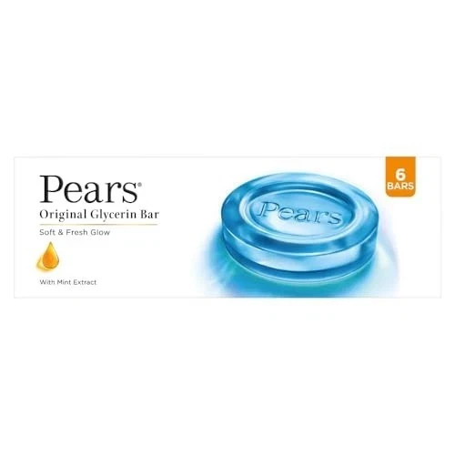 Pears Glycerin Soap 125g x6 Mint Fresh Gentle Bath Bar Soap Free Clean