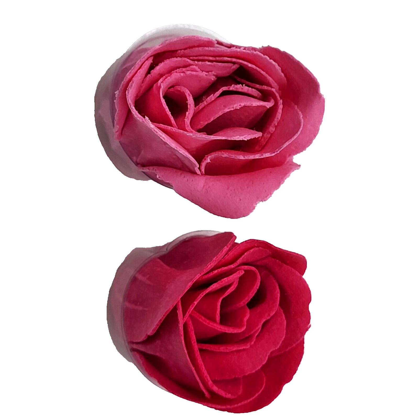 Vintage Handcrafted Delicate Pink Rose Petal Shaped Soap 2″ Set of 2 New Old YK