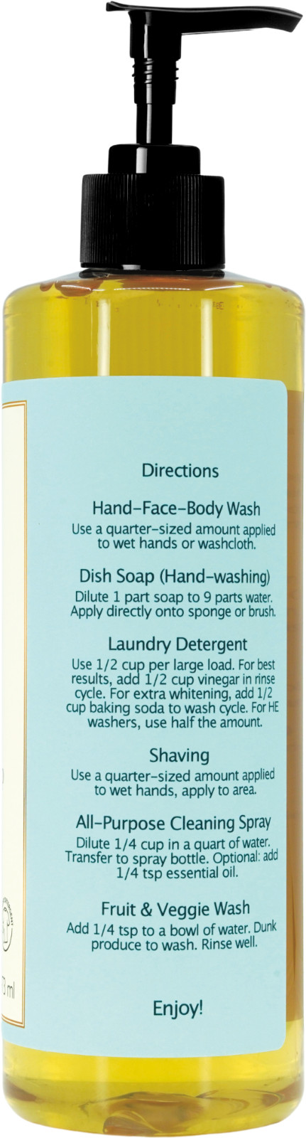 Peppermint Liquid Castile Soap Set – Organic Ingredients, Gentle for skin