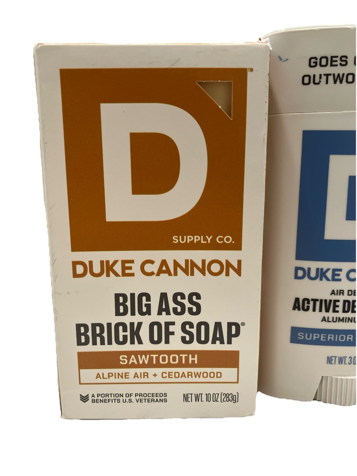 2 Duke Cannon Soap 10 oz Big Brick Alpine Air & Cedarwood &1 freshwater citrus