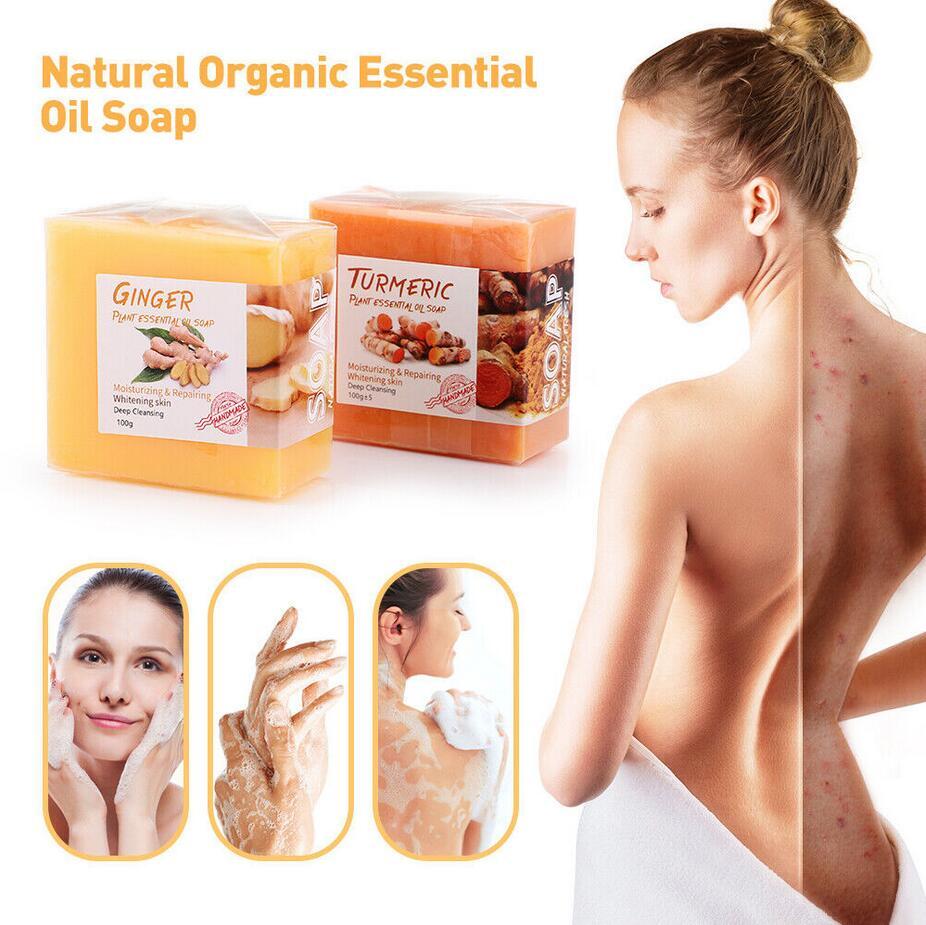 Tumeric Soap Skin Whitening Dark Spots lightening Acne Brightening Turmeric New