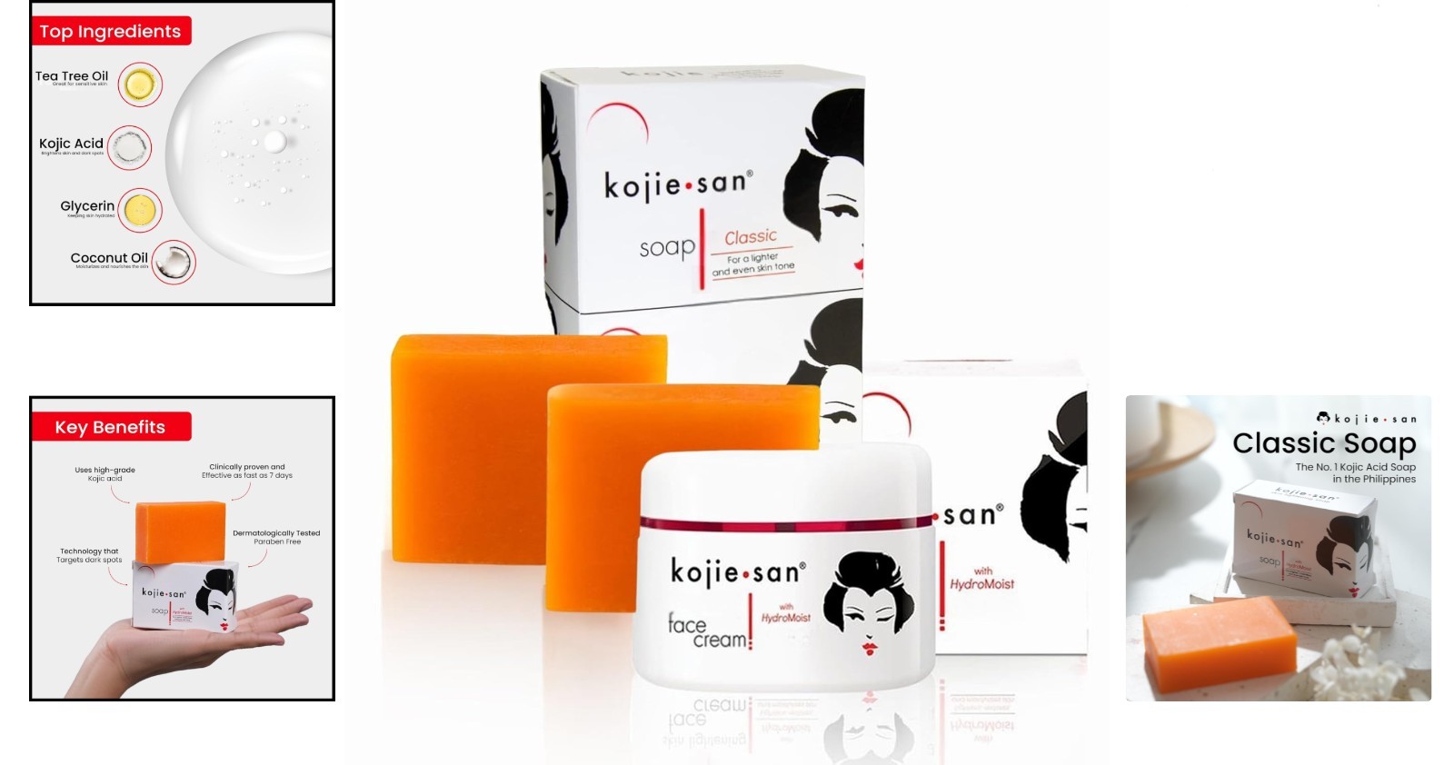 2-Piece Kojic Acid Body Soap Set with Coconut & Tea Tree Oil for Radiant Skin