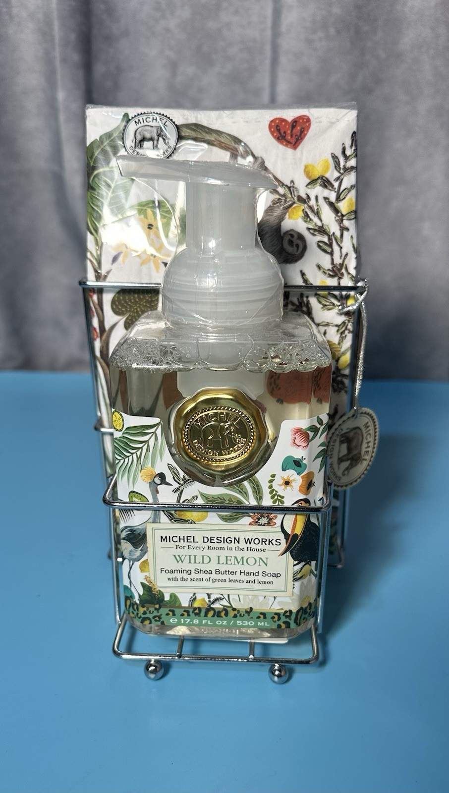 Michel Design Works 17.8 Oz Wild Lemon Soap w/ Napkins and Container
