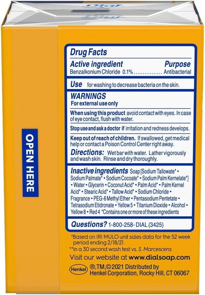 Dial Gold Antibacterial Deodorant Soap 2 Pack Total Net Wt 6.4 oz