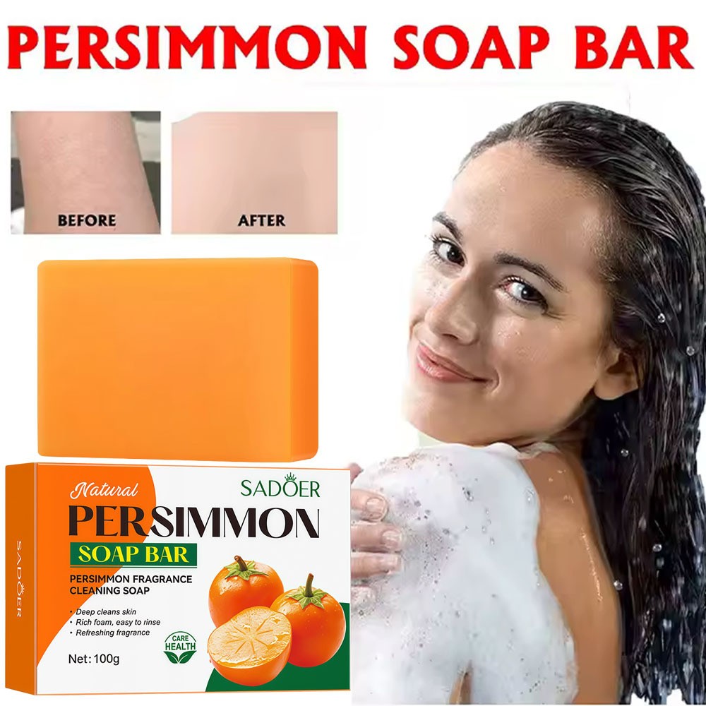 6/5X Persimmon Soap Bar for Old People Smell, Natural Body Odor Control Bar Soap