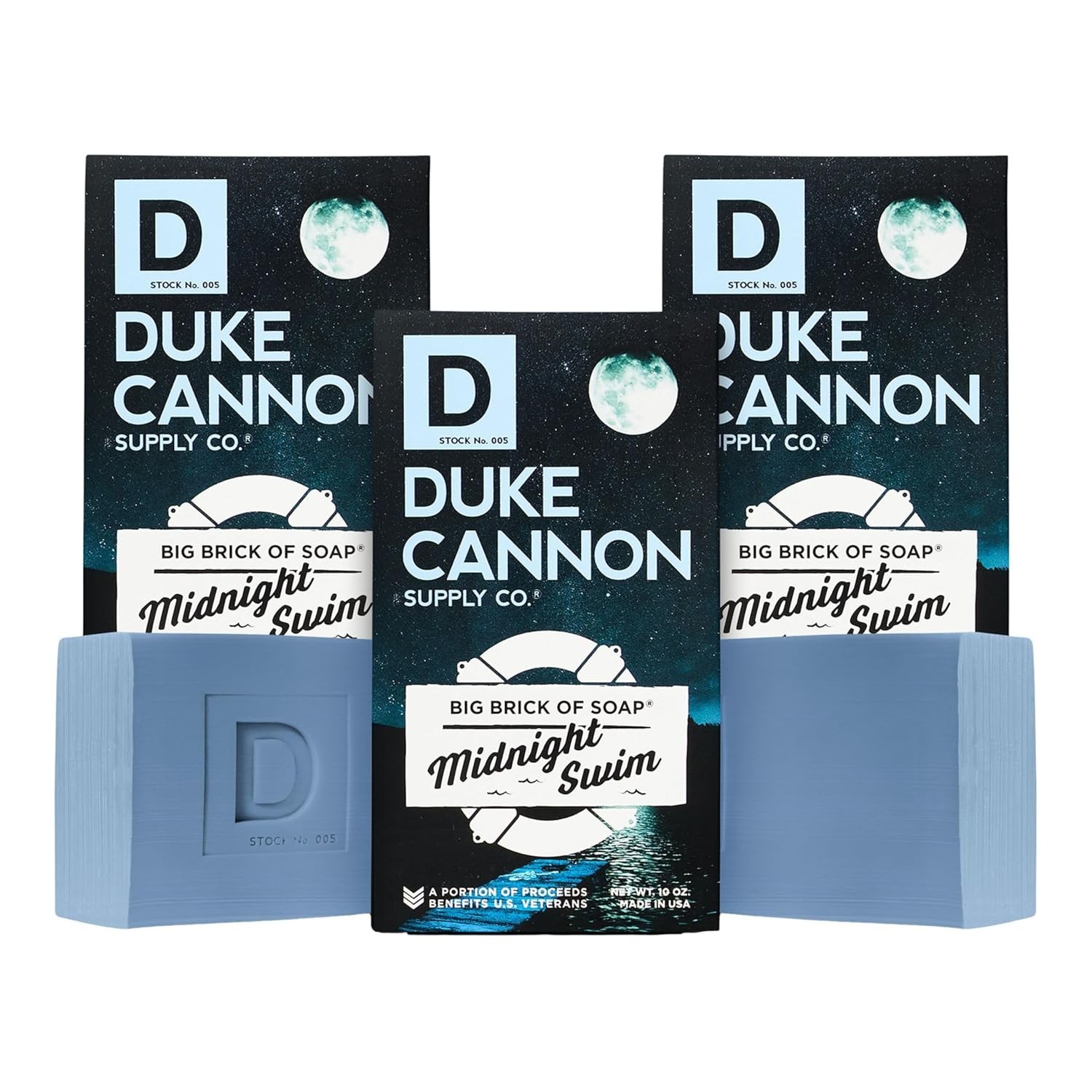 Extra Large 10 oz Men’s Soap – Midnight Swim 3-Pack for Long-Lasting Freshness