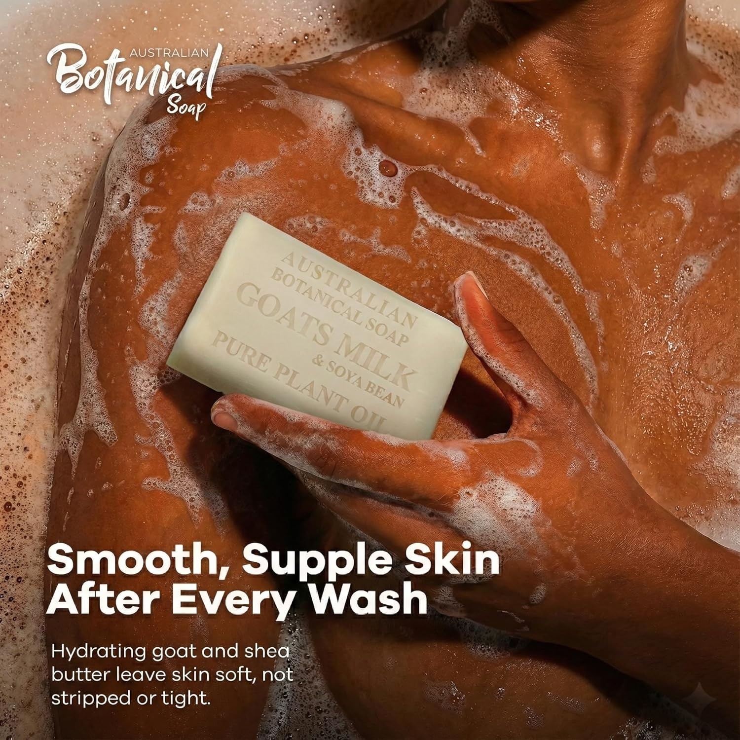 Gentle Triple-Milled Goat Milk Soap Bar with Shea Butter for Sensitive Skin 6.8