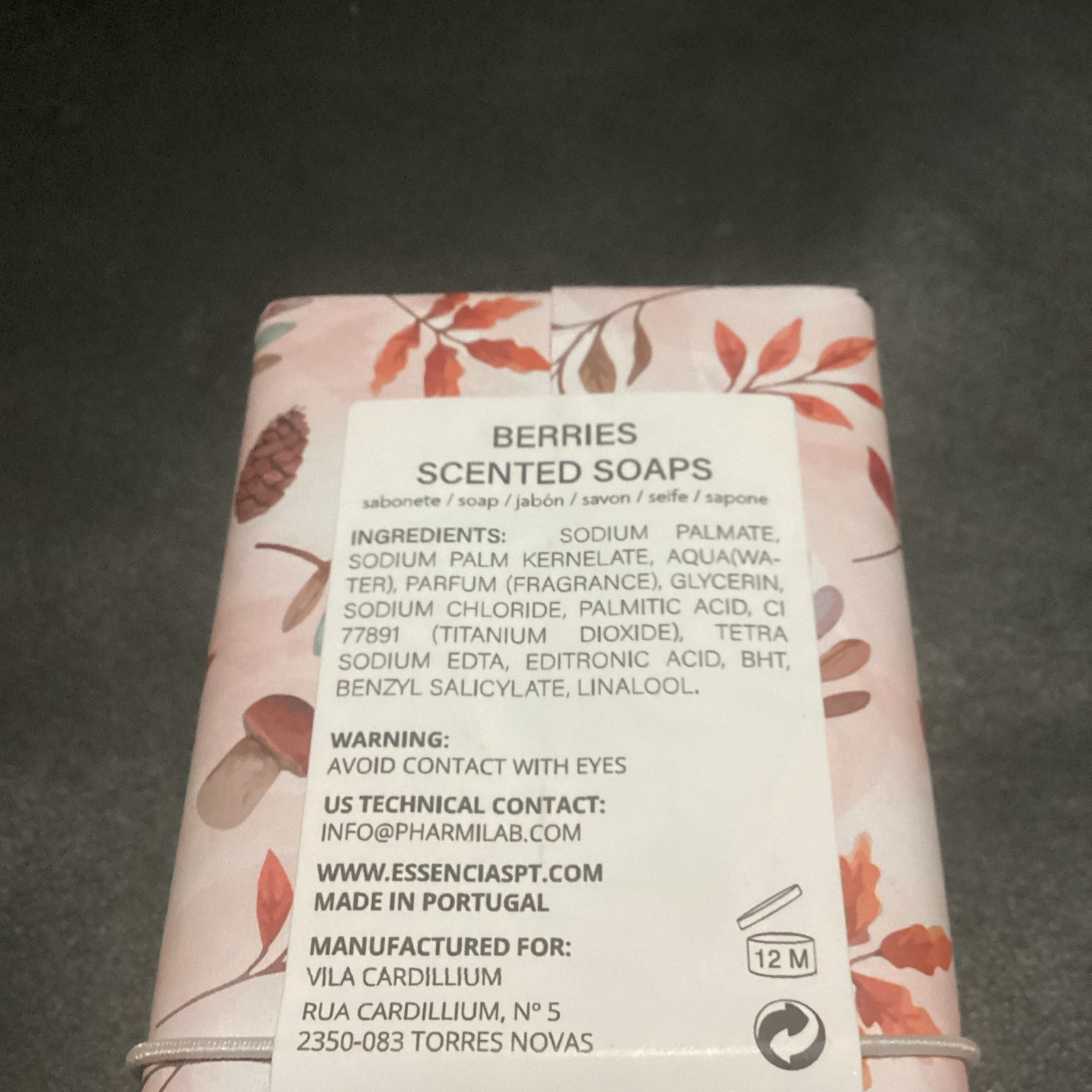 Vila Cardillium “WINTER BERRIES” Bath Soap Lot of 2 w. Goat’s Milk New PORTUGAL