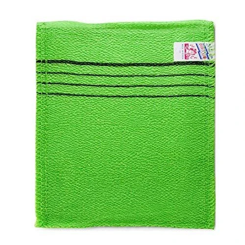 9pcs Genuine Korean/Asian Exfoliating Bath Washcloth, Skin Massage (Green…