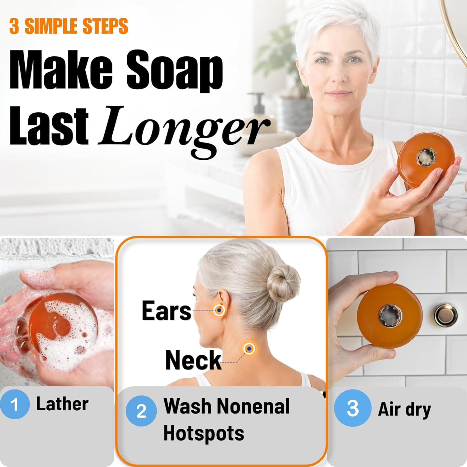 Clinical Persimmon Soap Bar for Old People Smell – Nonenal® Solution – Japanese
