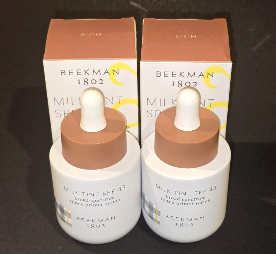 LOT of 2 BEEKMAN 1802 MILK TINT SPF 43 BROAD SPECTRUM TINTER RICH 30mL 6/26