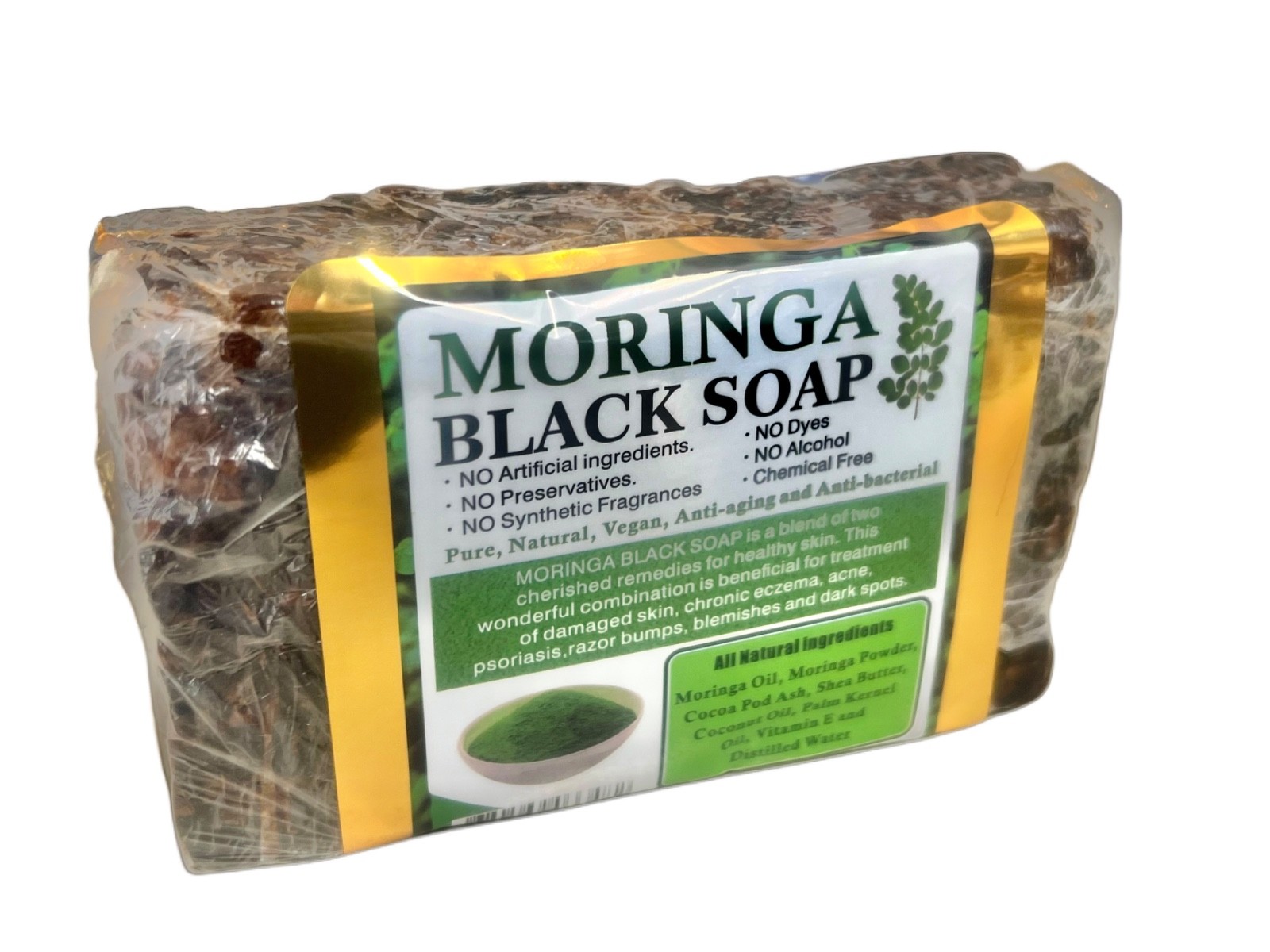 Moringa Black Soap 16oz – Handmade Natural Organic African Soap (PACK OF 3)