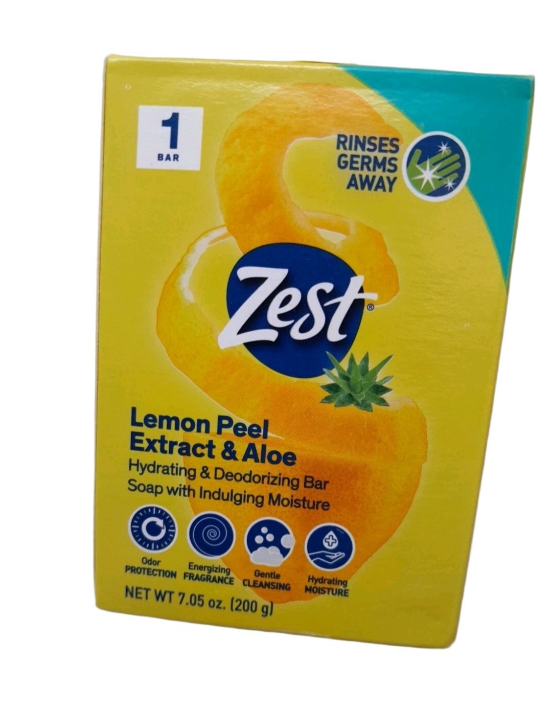 🆕️ ZEST 7.05 Oz BAR ●LEMON PEEL EXTRACT & ALOE● Hydrating & Deodorizing Soap🫧.