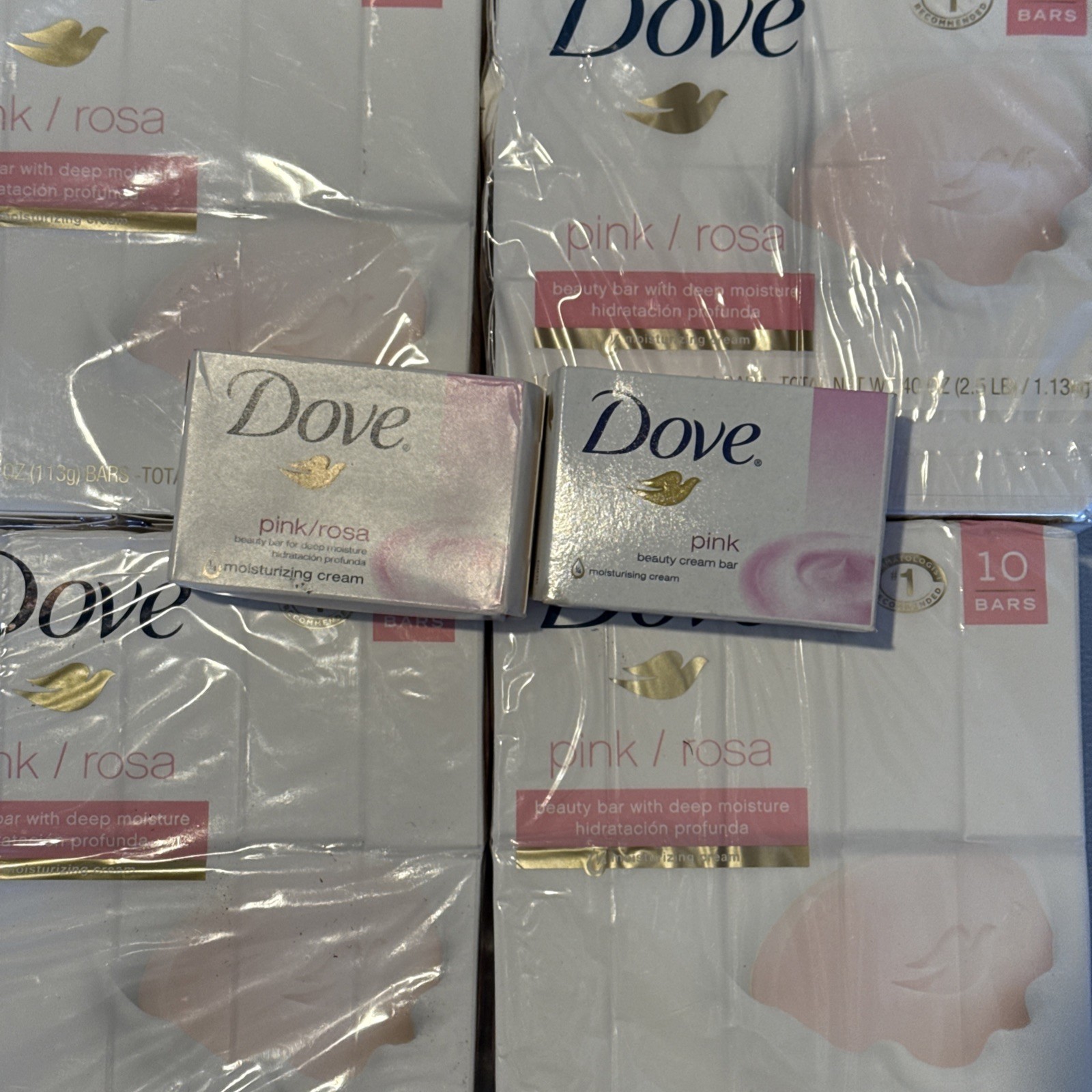 42 BARS WOMEN’S 4 oz DOVE BAR PINK ROSA SOAP WITH MOISTURIZING CREAM