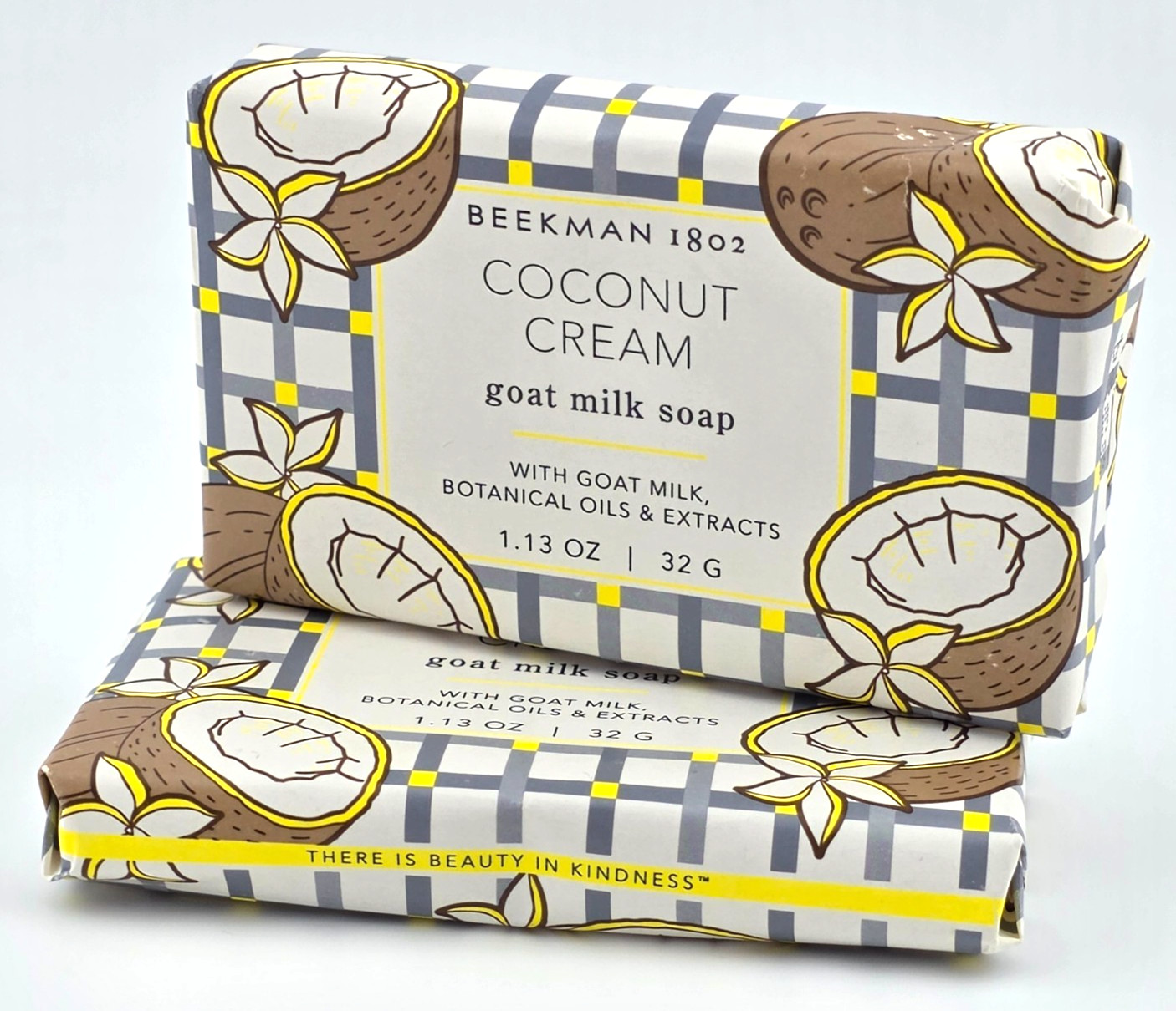 2x BEEKMAN 1802 Goat Milk Soap Coconut Cream Mini Travel Size 1.13 oz / 32g