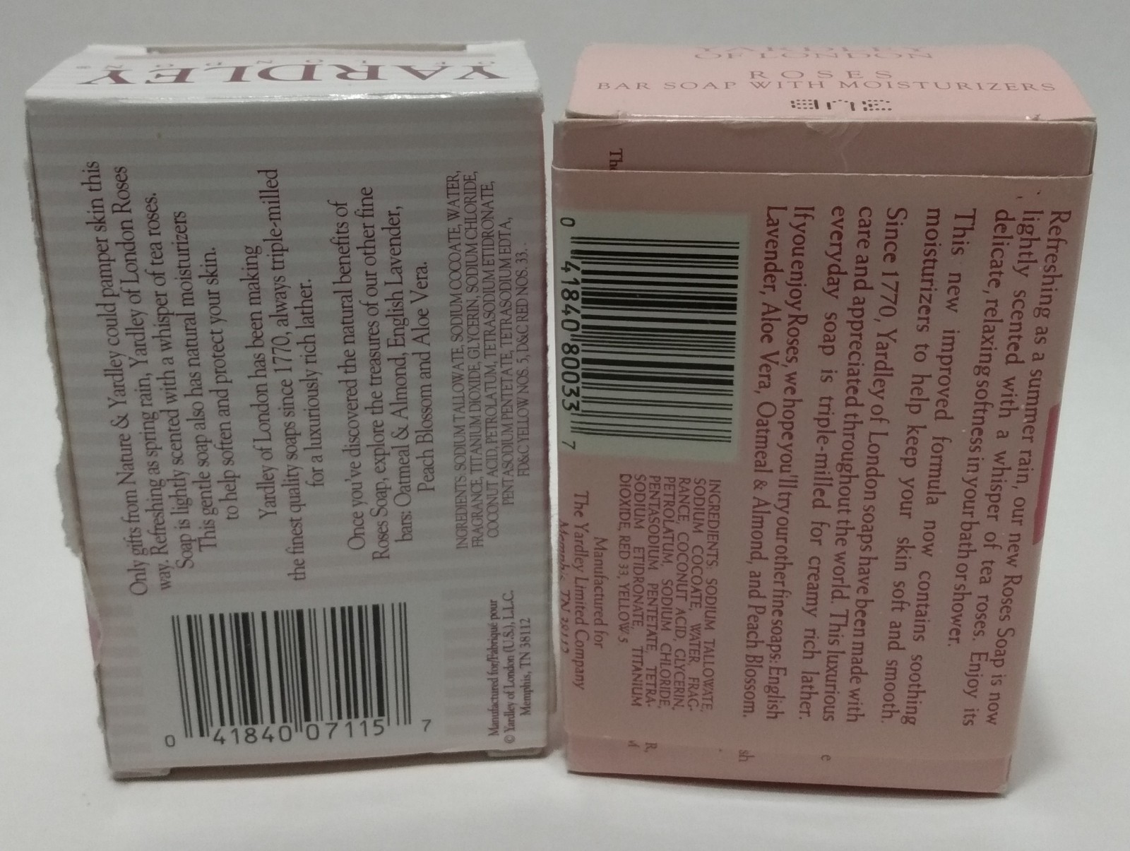 Yardley London Soap 2 Bar Lot Natural Moisturizers Frangrance Rose 4.25 Ounces