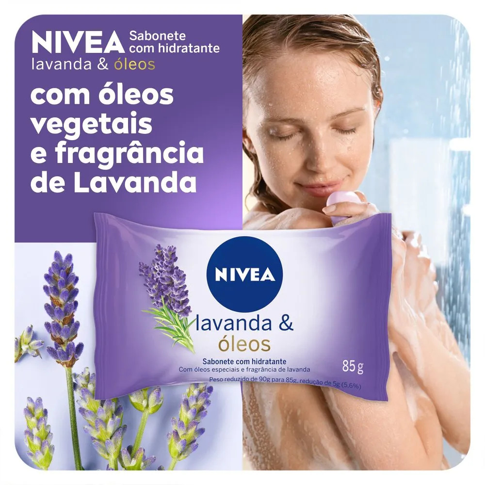 Nivea Sabonete em Barra Hidratante Lavanda e Óleos 85g