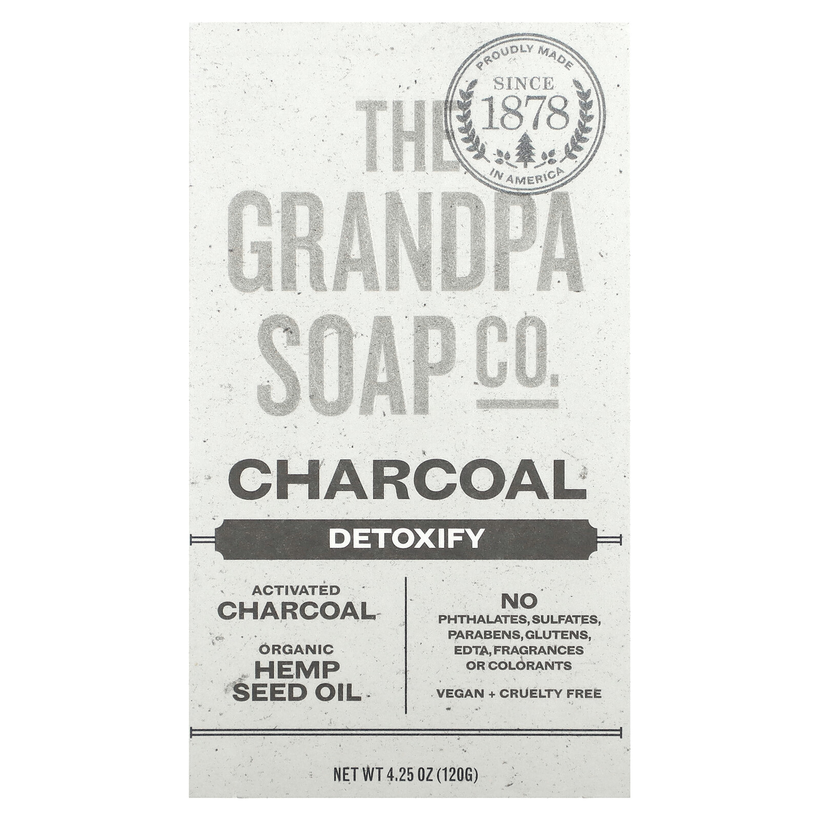 Face & Body Bar Soap, Charcoal, 4.25 oz (120 g)
