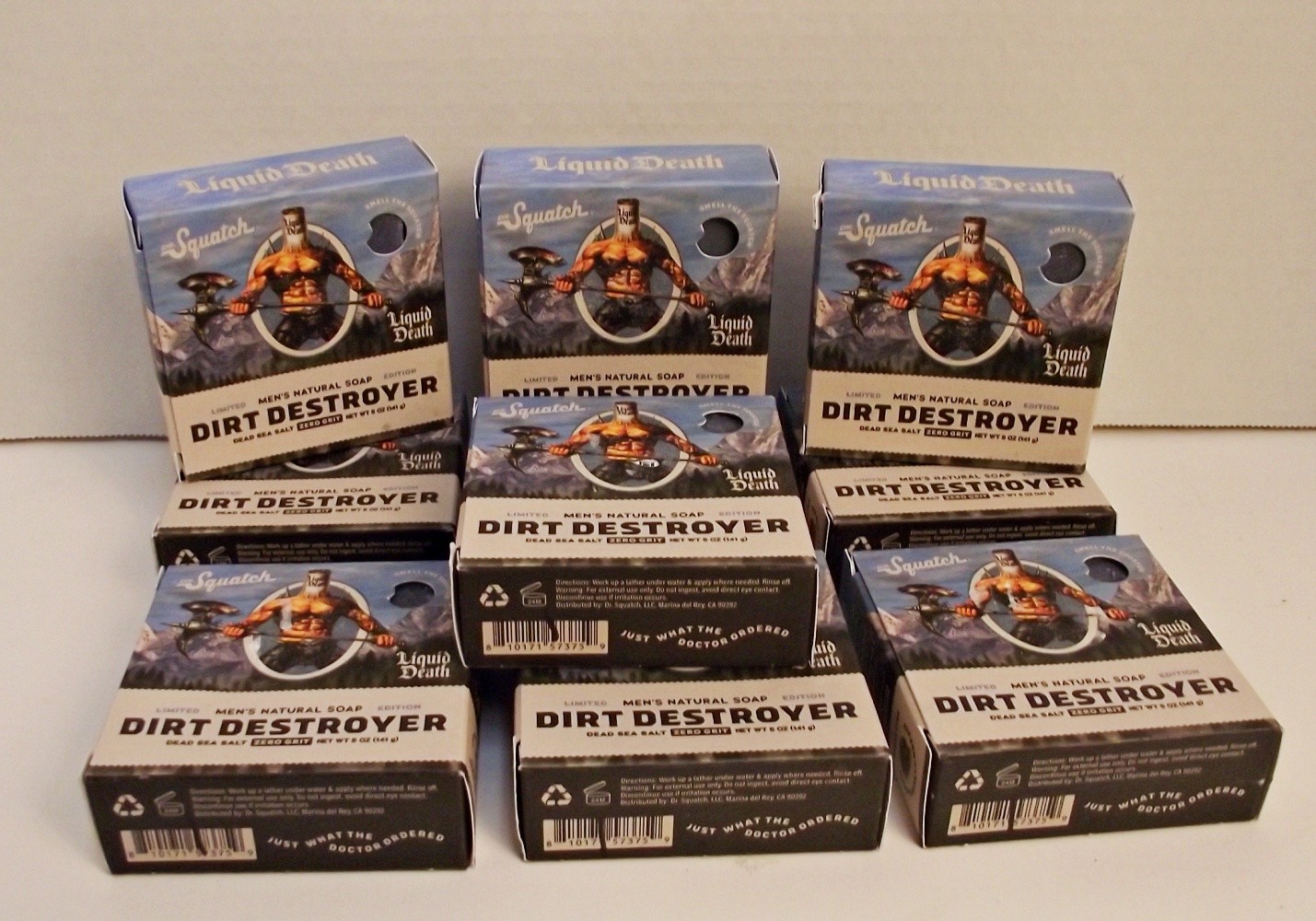 DR SQUATCH Dirt Destroyer Men’s Natural Soap Liquid Death 10 New Bars Ltd Ed
