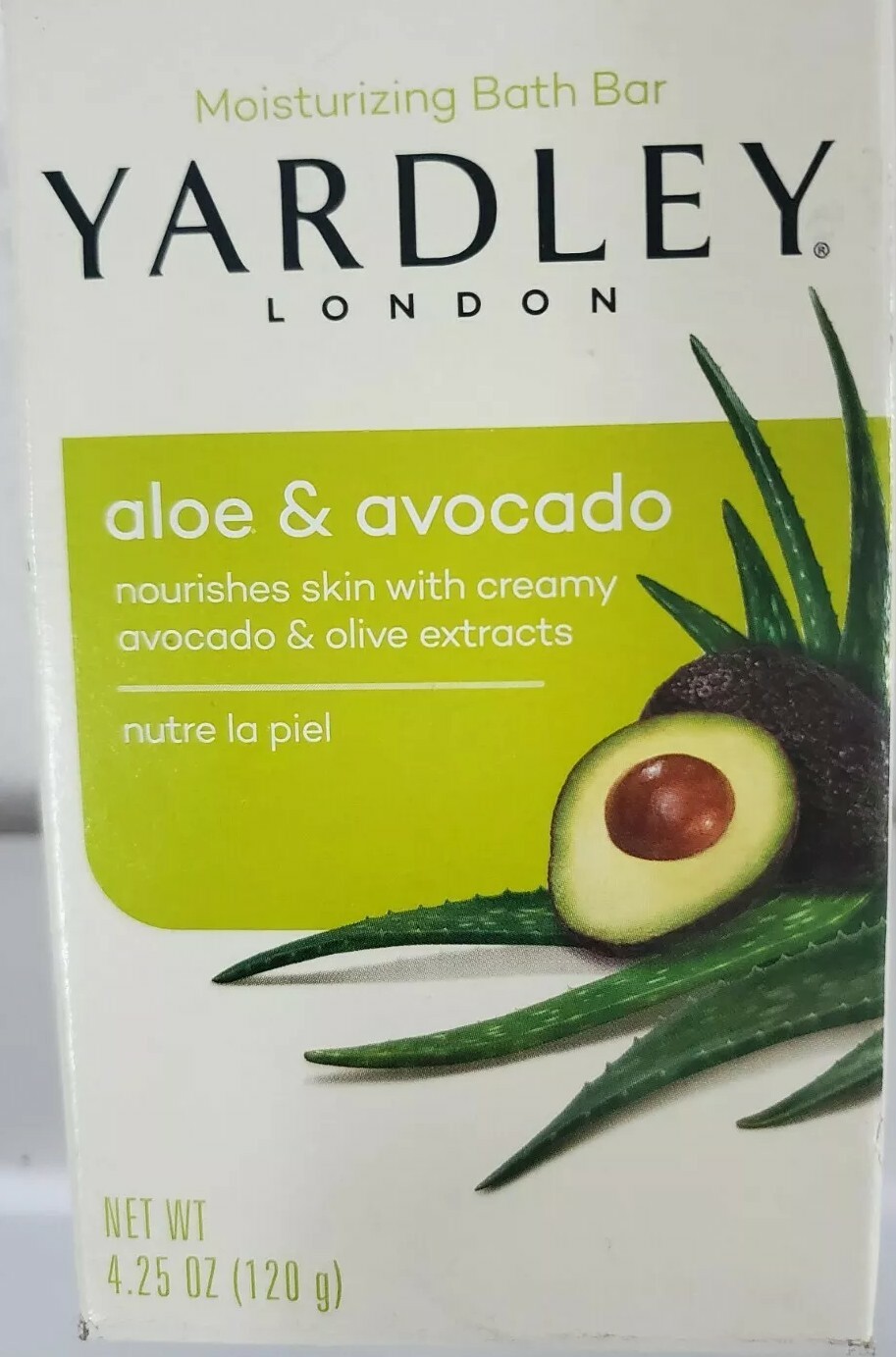 Yardley ALOE & AVOCADO Moisturizing Bath Bar, Nourishes Skin with Creamy 4.25oz