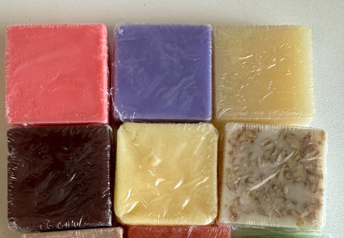 Saavy Natural Herbal Soap Bar Square Small Vegan Fruit Flower Oatmeal Tea 10x