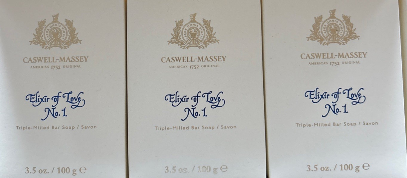Caswell Massey Elixir of Love No. 1 Luxury Bath Soap 3 Bars 3.5 oz Each NEW