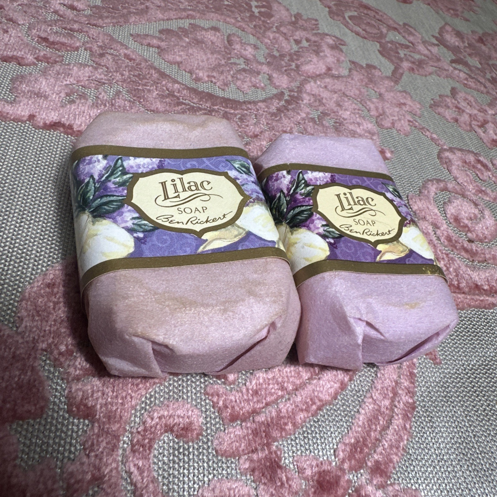Vtg Lot of 4 Ben Rickert Soap Lilac (2), Rose, Lavender 1.5 oz each Z3