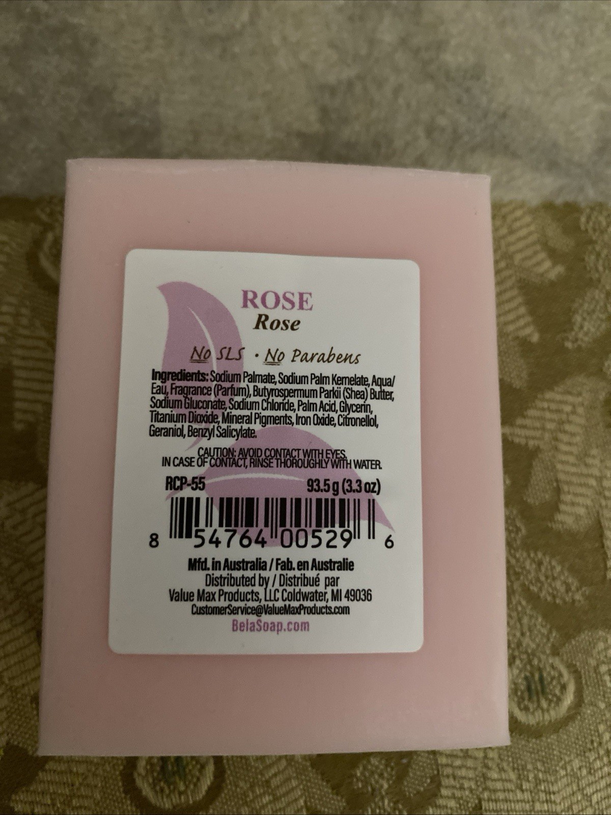 Bela Rose & Petals Parfum Natural Organic Plant-Based Bar Soap Made In Australia