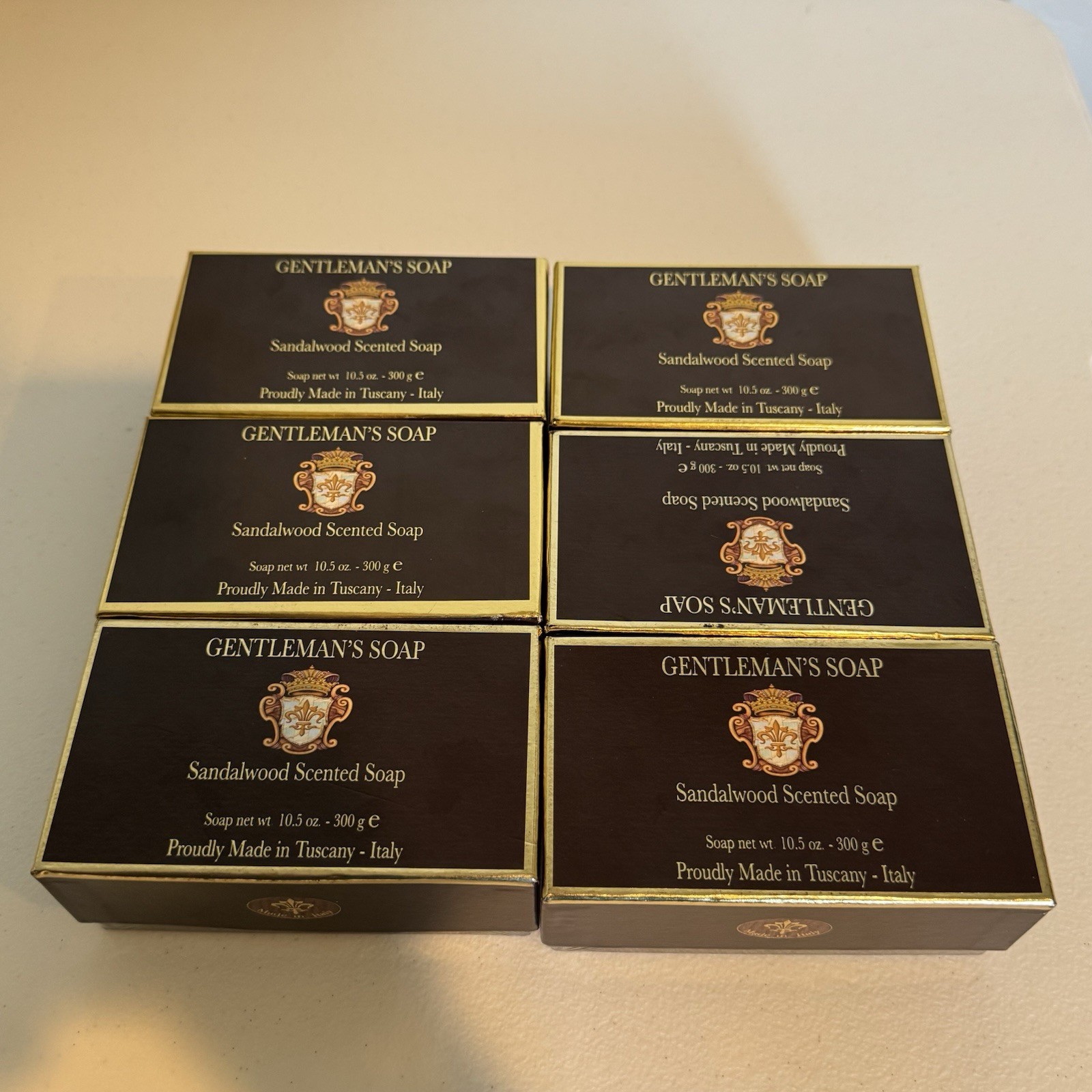 6 Bars Sandalwood Imported Italian Boxed Men’s Bath Soap 10.5oz from Tuscany