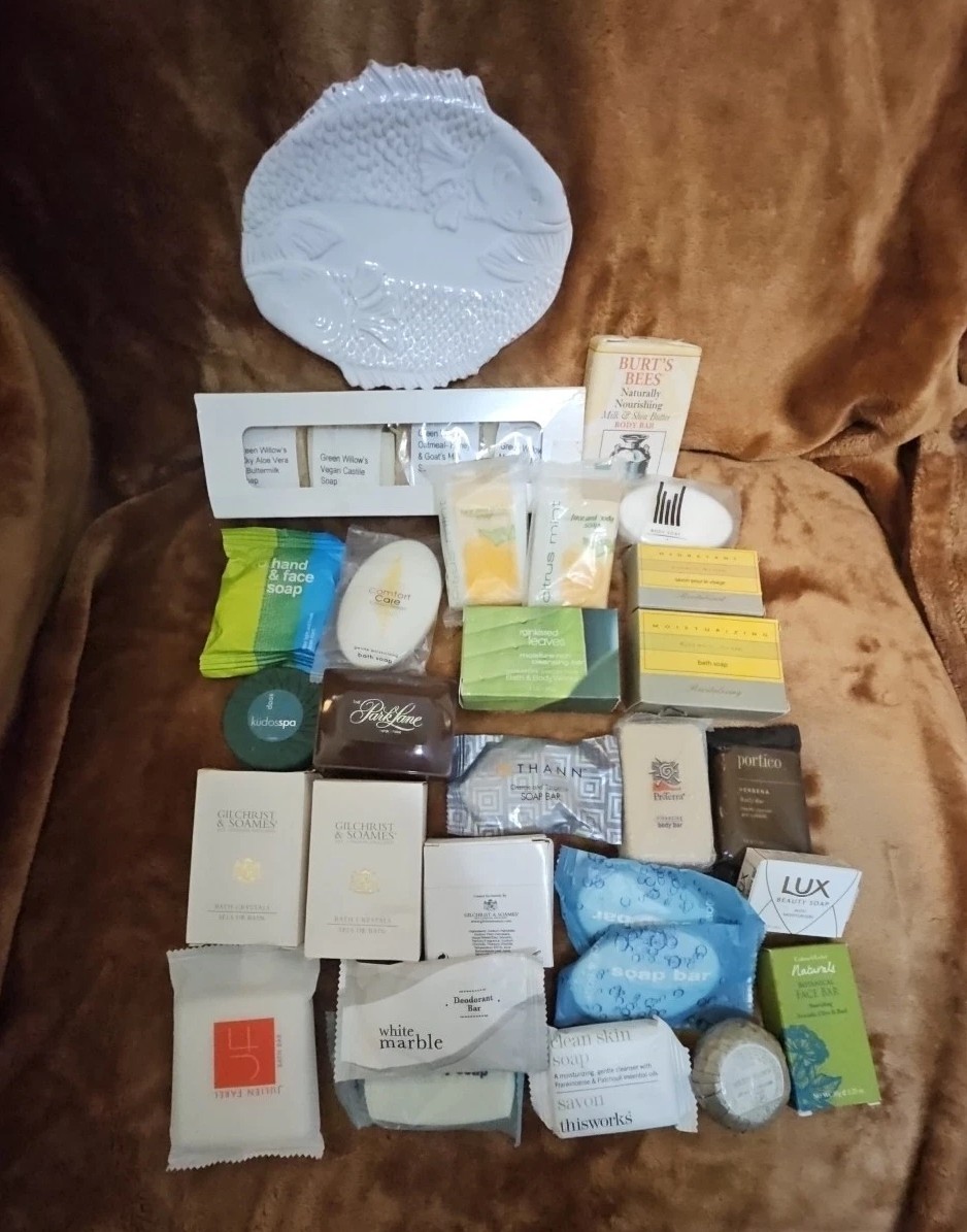 Luxury Soaps Lot Of 30 & Mud Pie Soap Dish Variety Set Of Soaps NEW