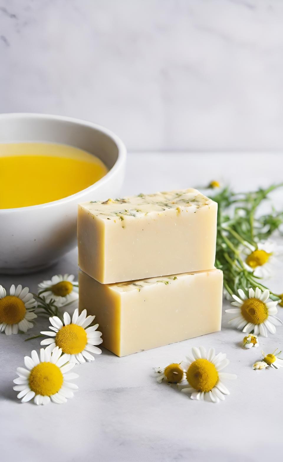 Chamomile Handmade Organic Soap Bar Natural Oil Wonderful Scent Premium Body Spa