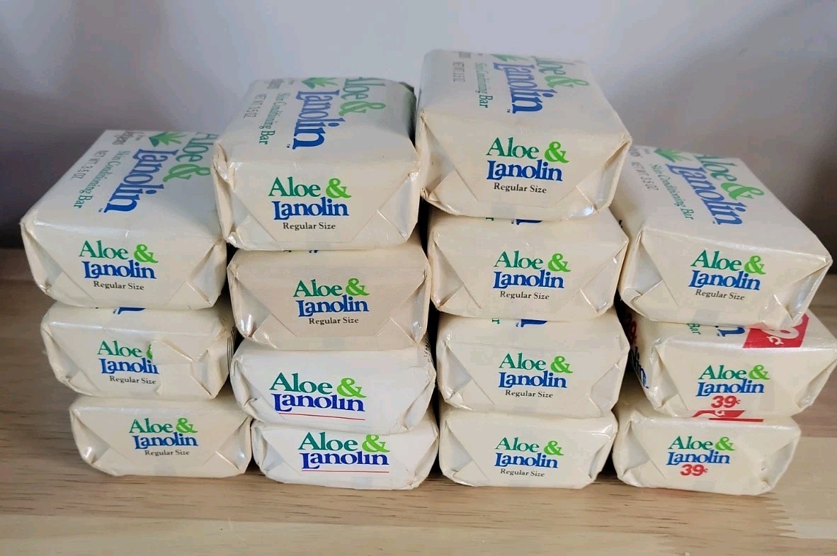 Lot Of 14 Vintage Jergens Aloe & Lanolin Skin Conditioning Bar Soap 3.5oz Size
