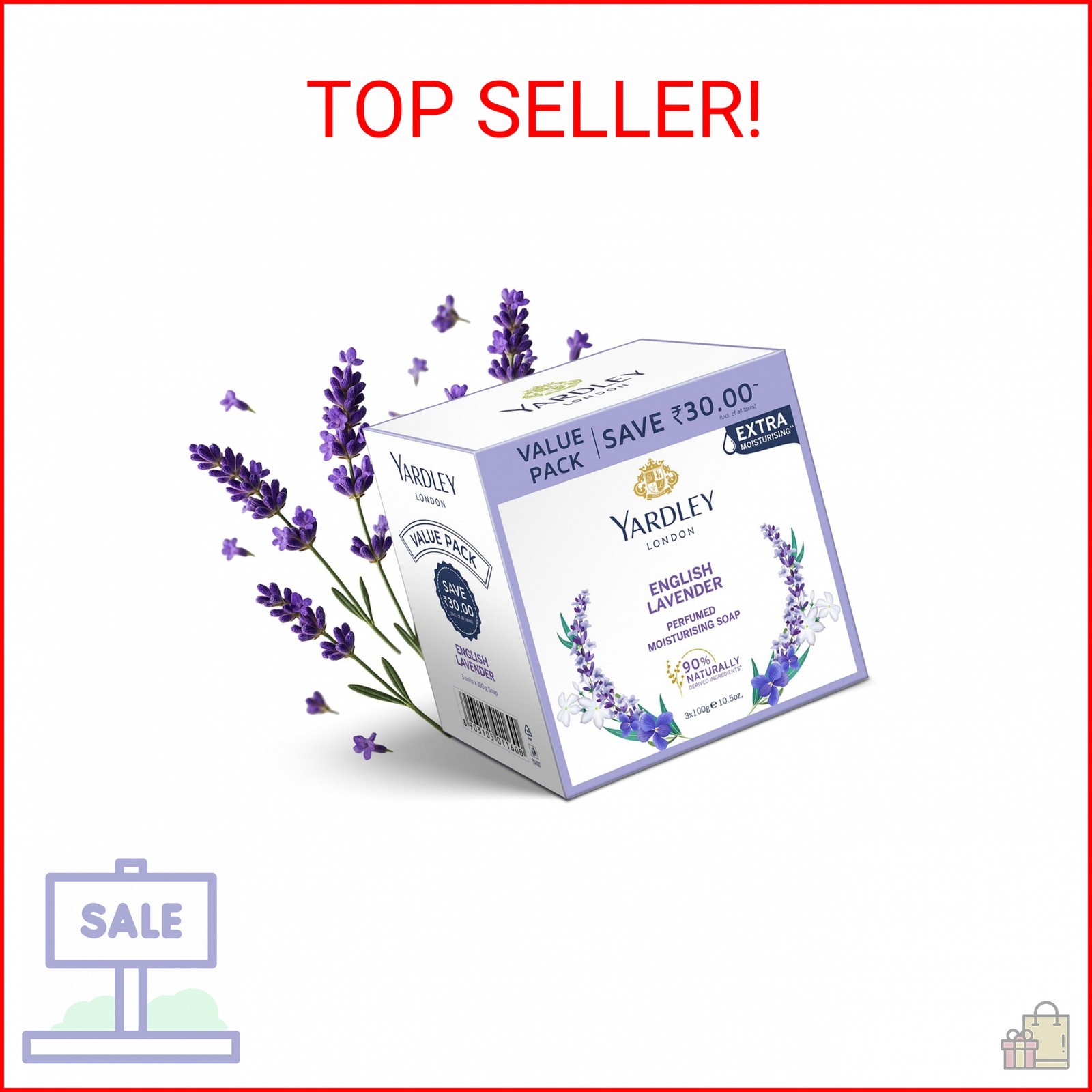 Yardley English Lavender Luxury Soap – 3 x 100 g