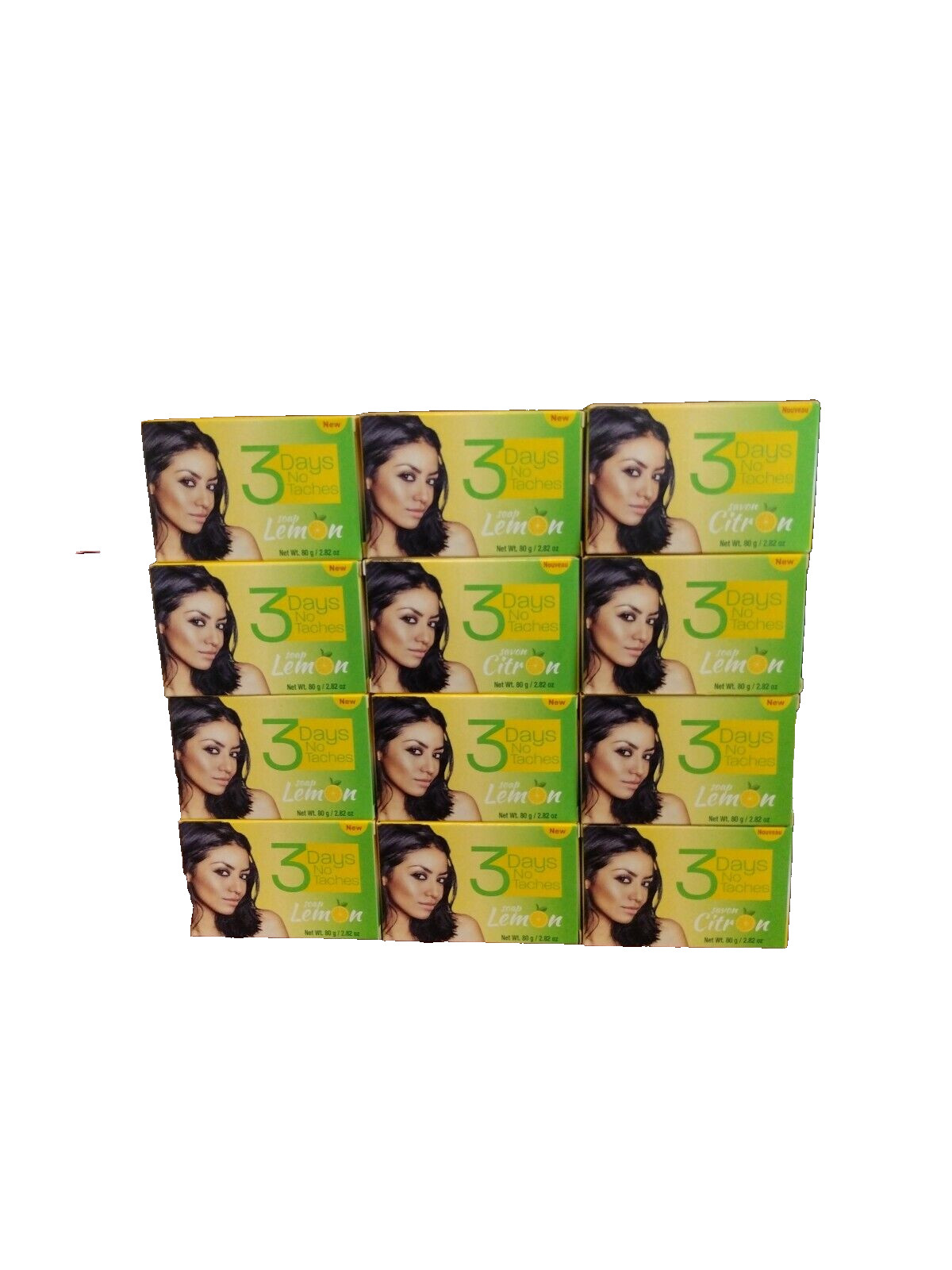 3 Days No Taches Bar Soap Lemon 80g / 2.82 oz Pack of 12