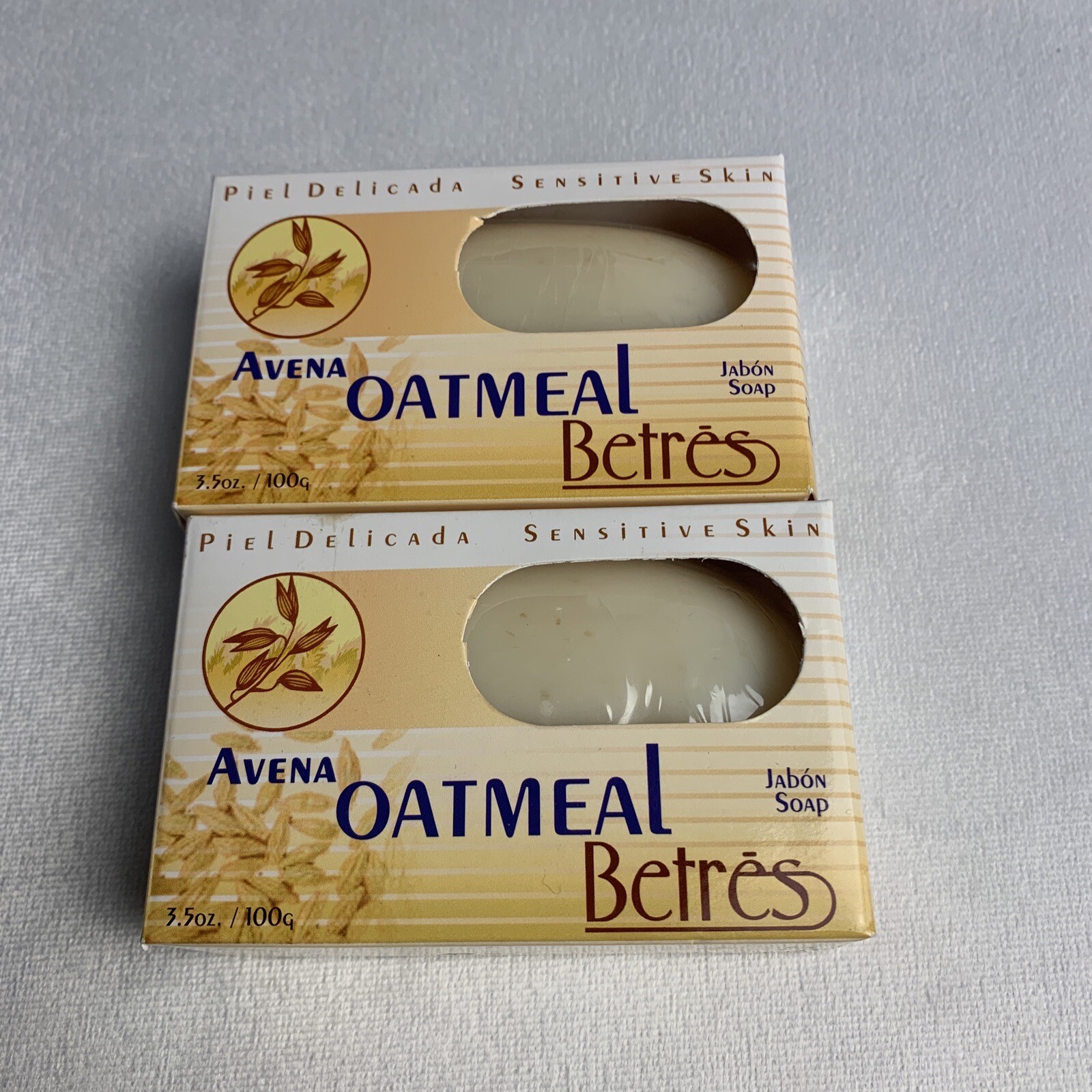 2 Avena Betres Oatmeal Jabon Soap 3.50oz Cleansing Bar Sensitive Skin