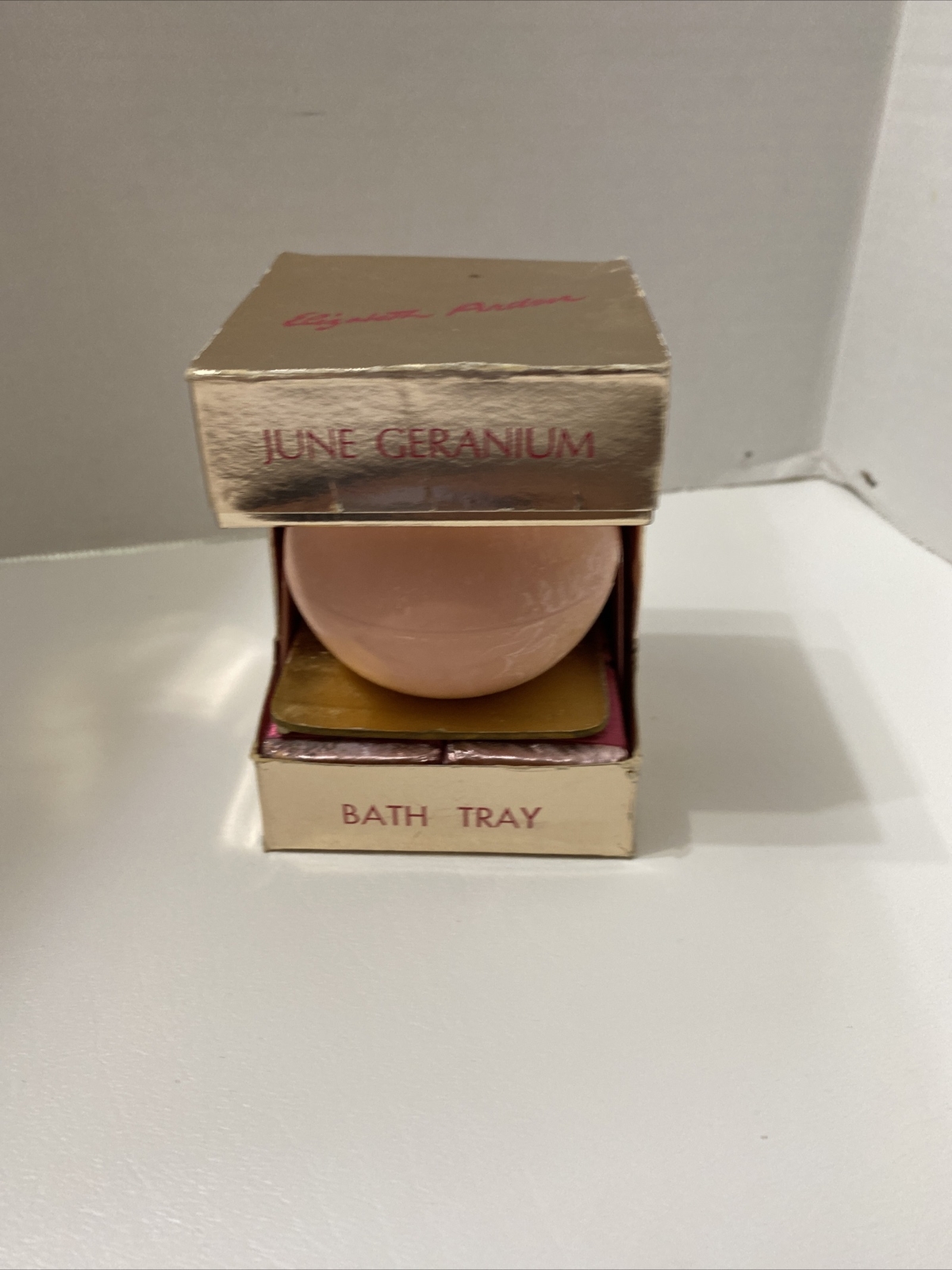 Vintage Elizabeth Arden June Geranium Bath Tray Salts Cubes Soap New