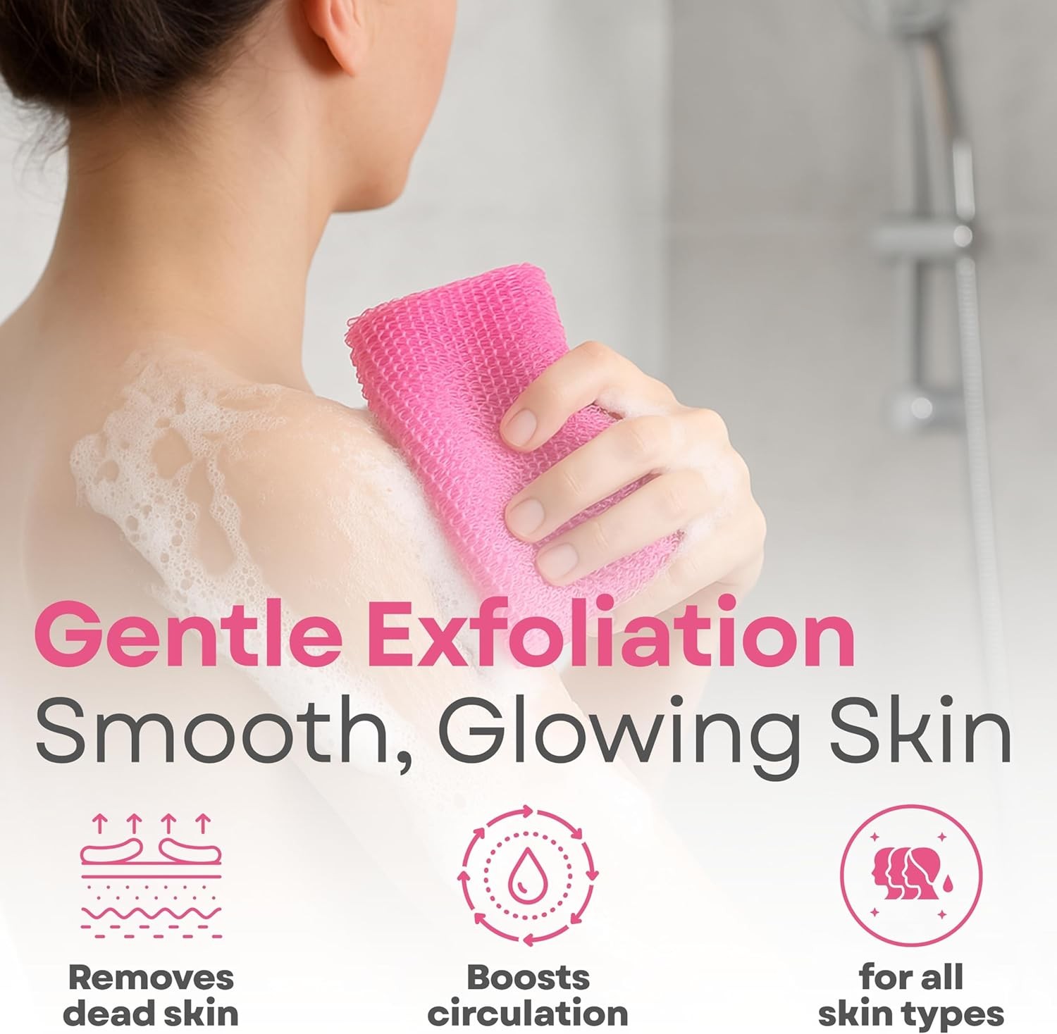 Premium 2X African Net Sponge Authentic Exfoliating Body Black and Fuchsia