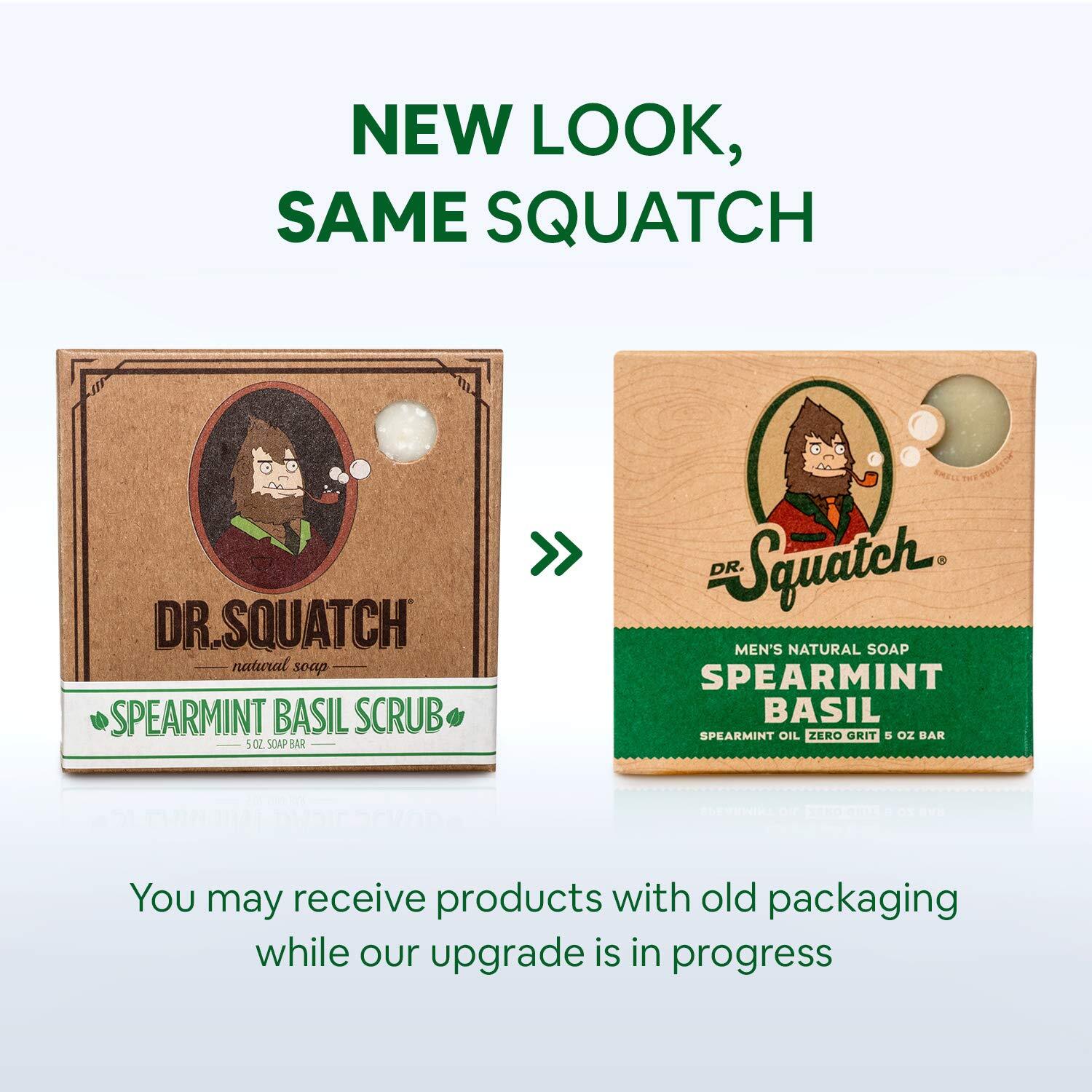Dr. Squatch All Natural Bar Soap for Men with Zero Grit, Spearmint Basil