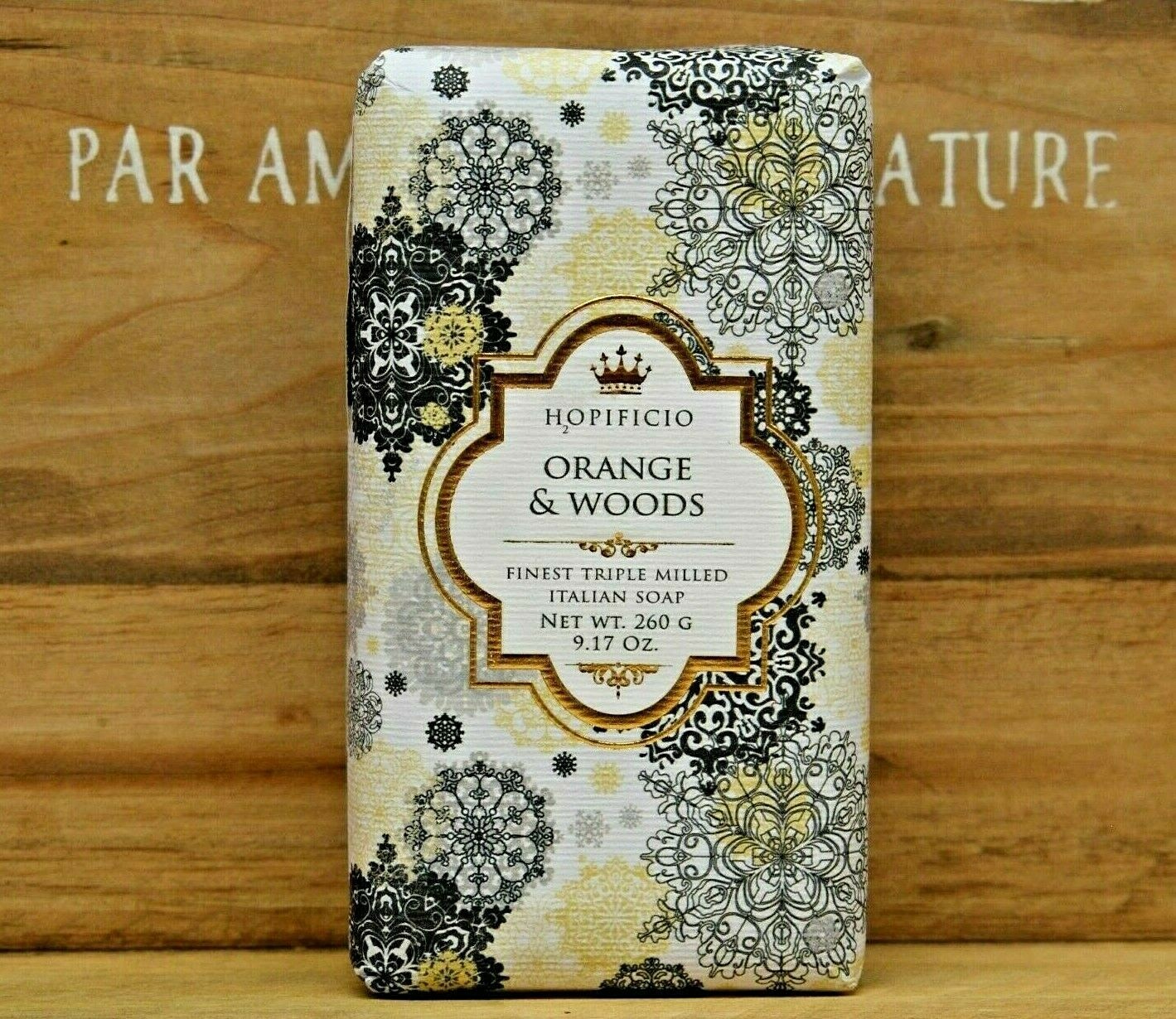 HOPIFICIO Orange & Woods Finest Triple Milled Hand Wrapped Soap Bar