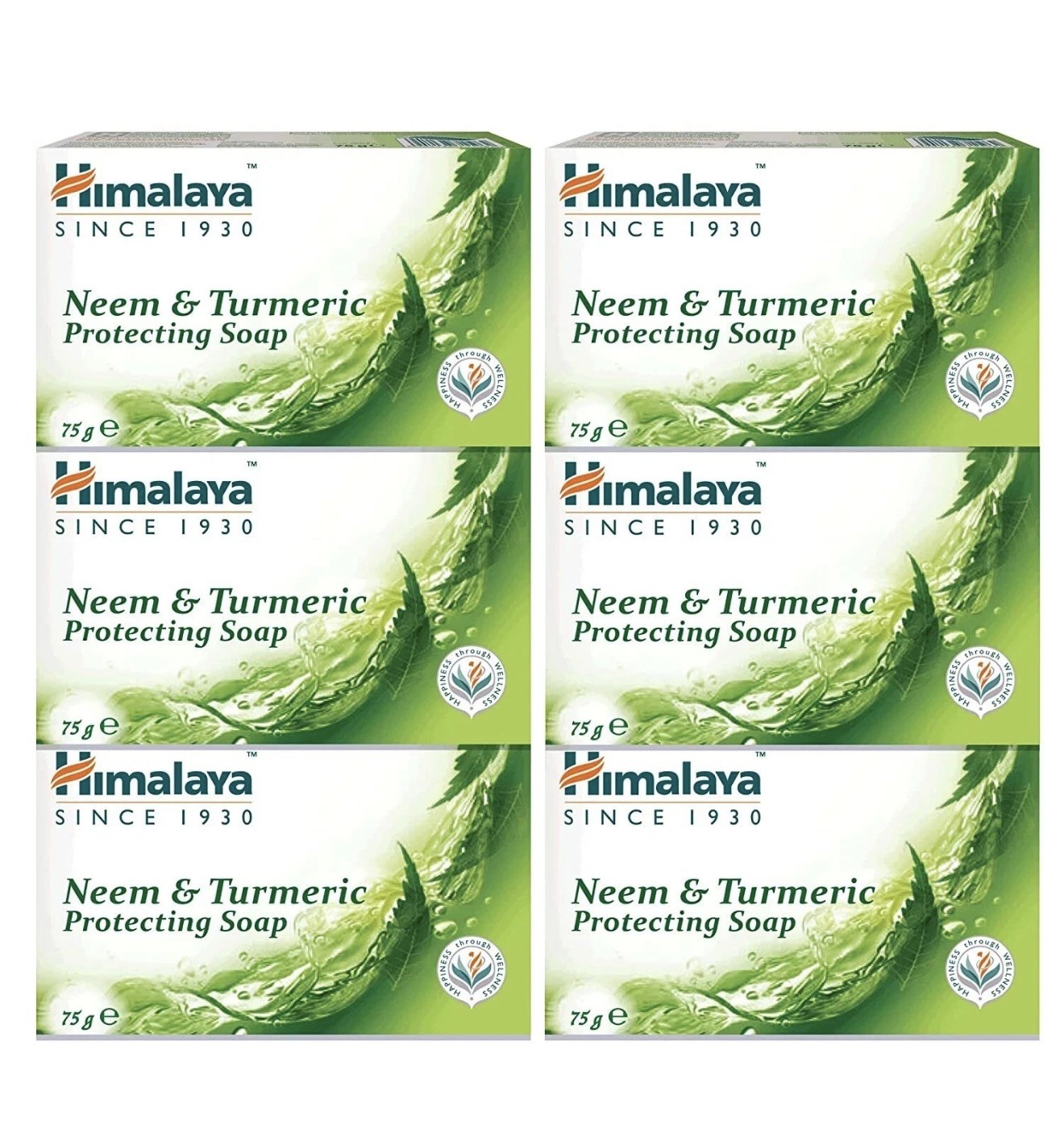 6 X Himalaya Herbals Neem & Turmeric Soap 75 gms FREE SHIP