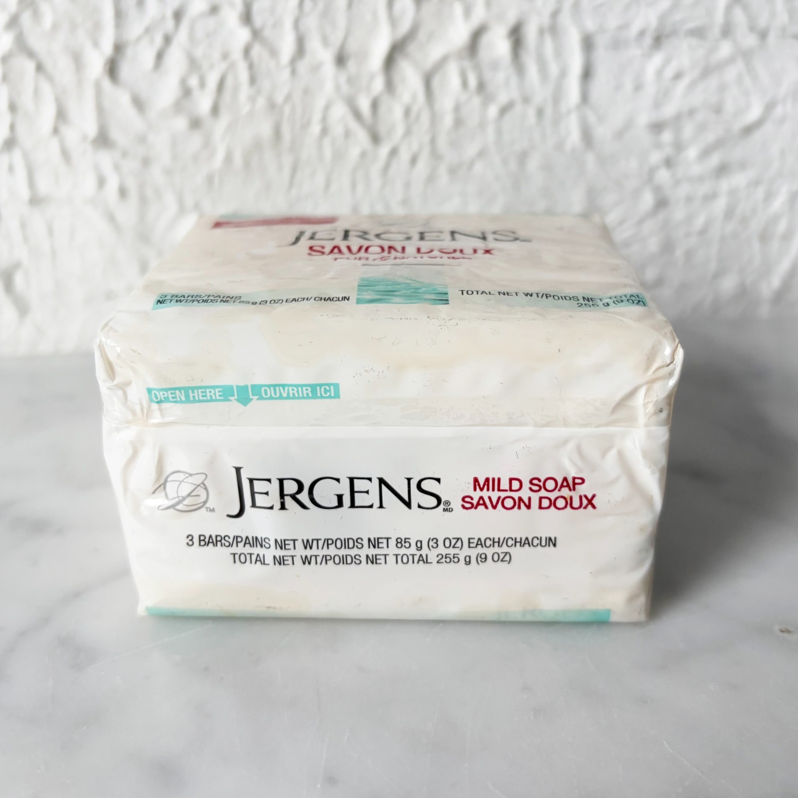 Jergens Mild Soap Pure & Natural Soap Package of 3 Bars 3 oz Each New Old Stock