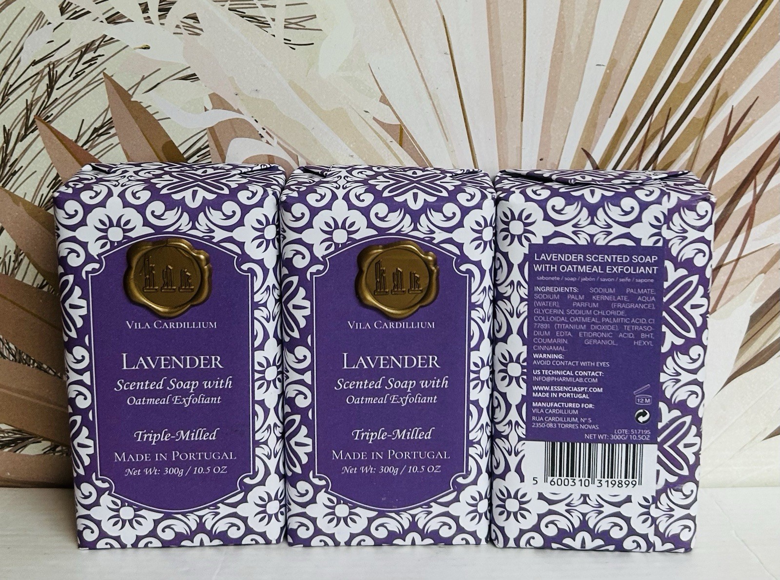 3-Pack Vila Cardillium ~ Lavender Scented Bar Soap with Oatmeal Exfoliant