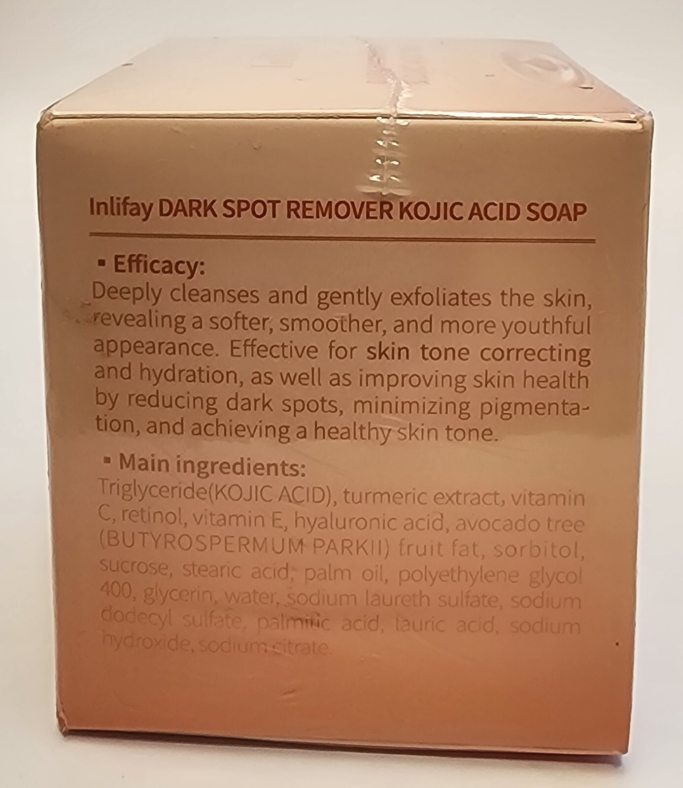 Inlifay – Dark Spot remover – Kojic Acid Soap – Even Up Skin Tones – Exp 11/2027