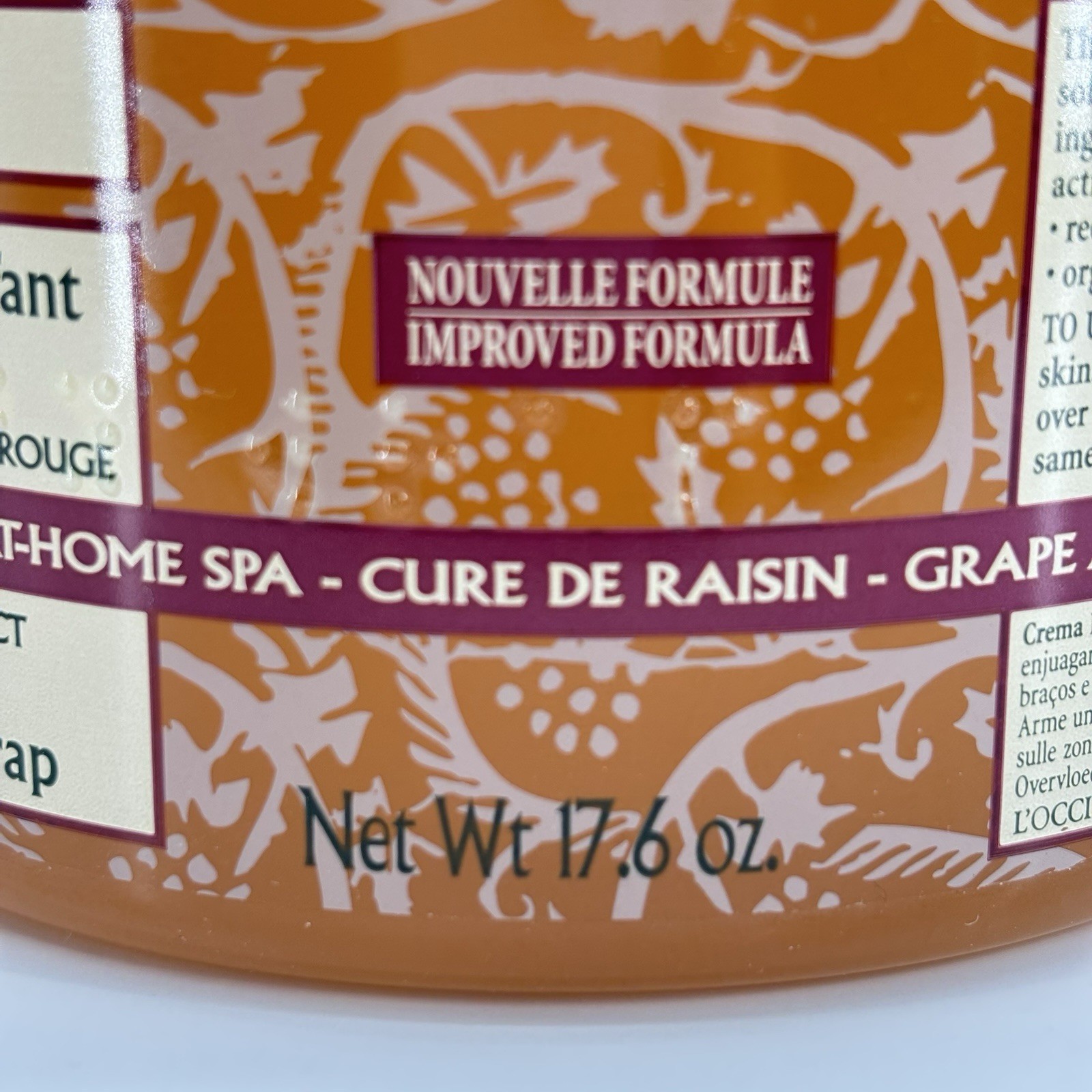 L’Occitane Grape At Home Spa Red Vine Leaf Warming Body Wrap 17.6 oz NEW